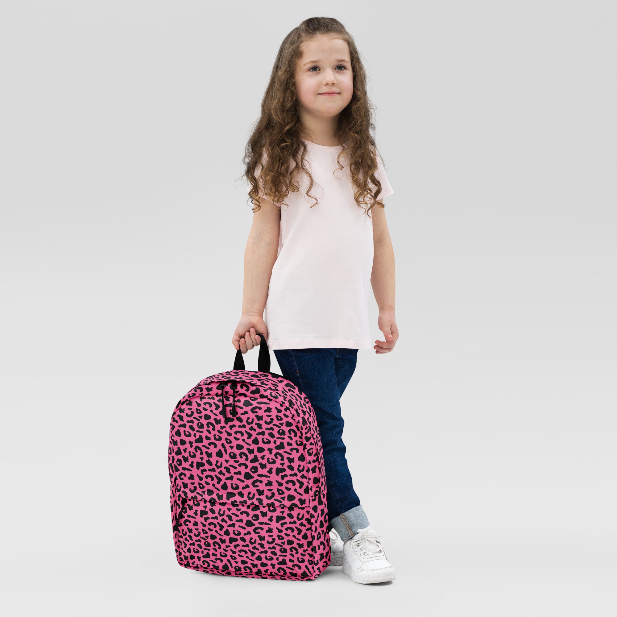 Preppy Pink Cheetah Print Back to School Backpack