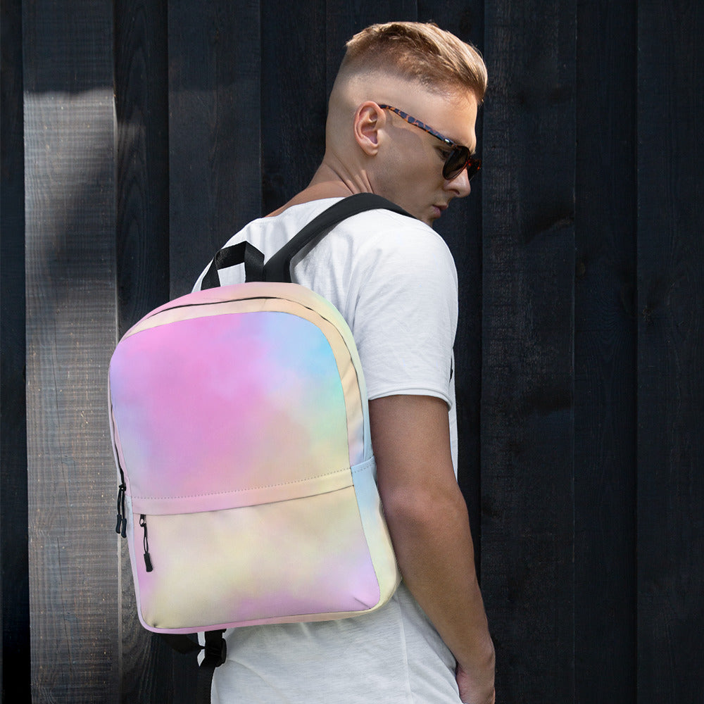 Preppy Cute Cotton Candy Print Aesthetic School Backpack