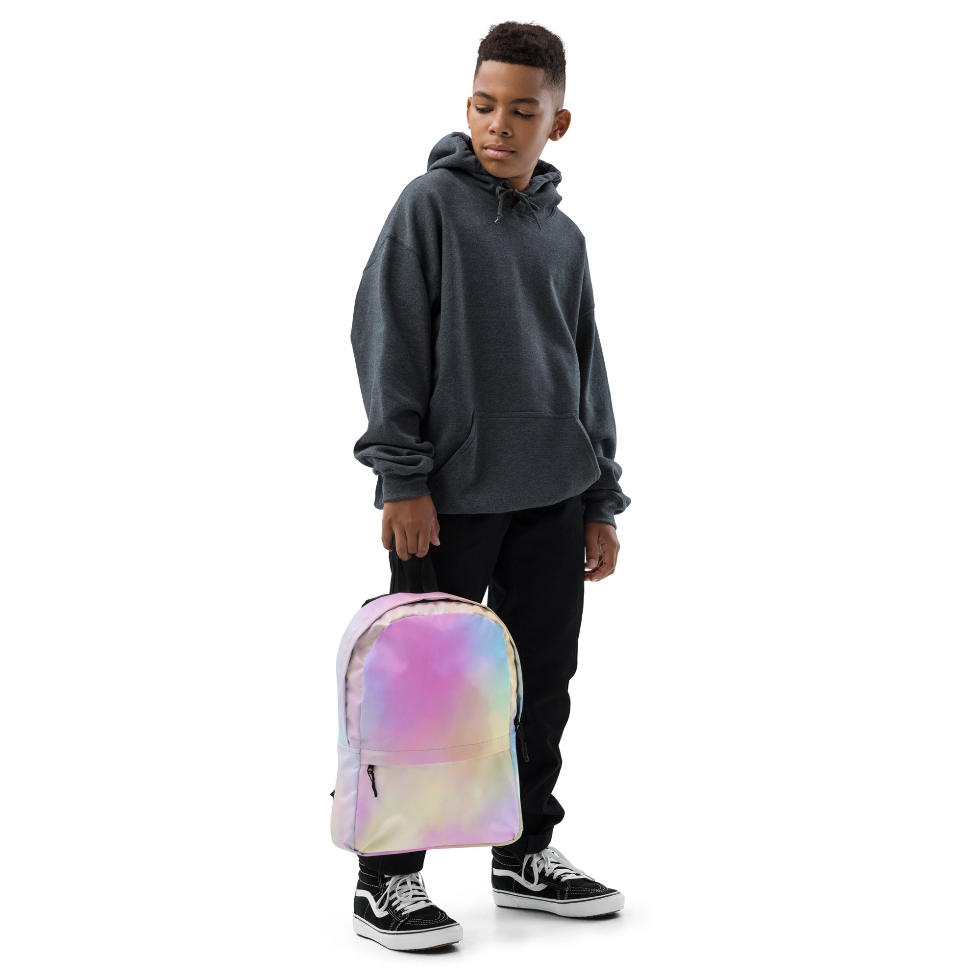 Preppy Cute Cotton Candy Print Aesthetic School Backpack