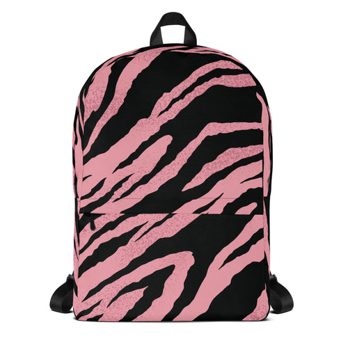 Pink Tiger Pattern Animal Print Laptop & Books Backpack