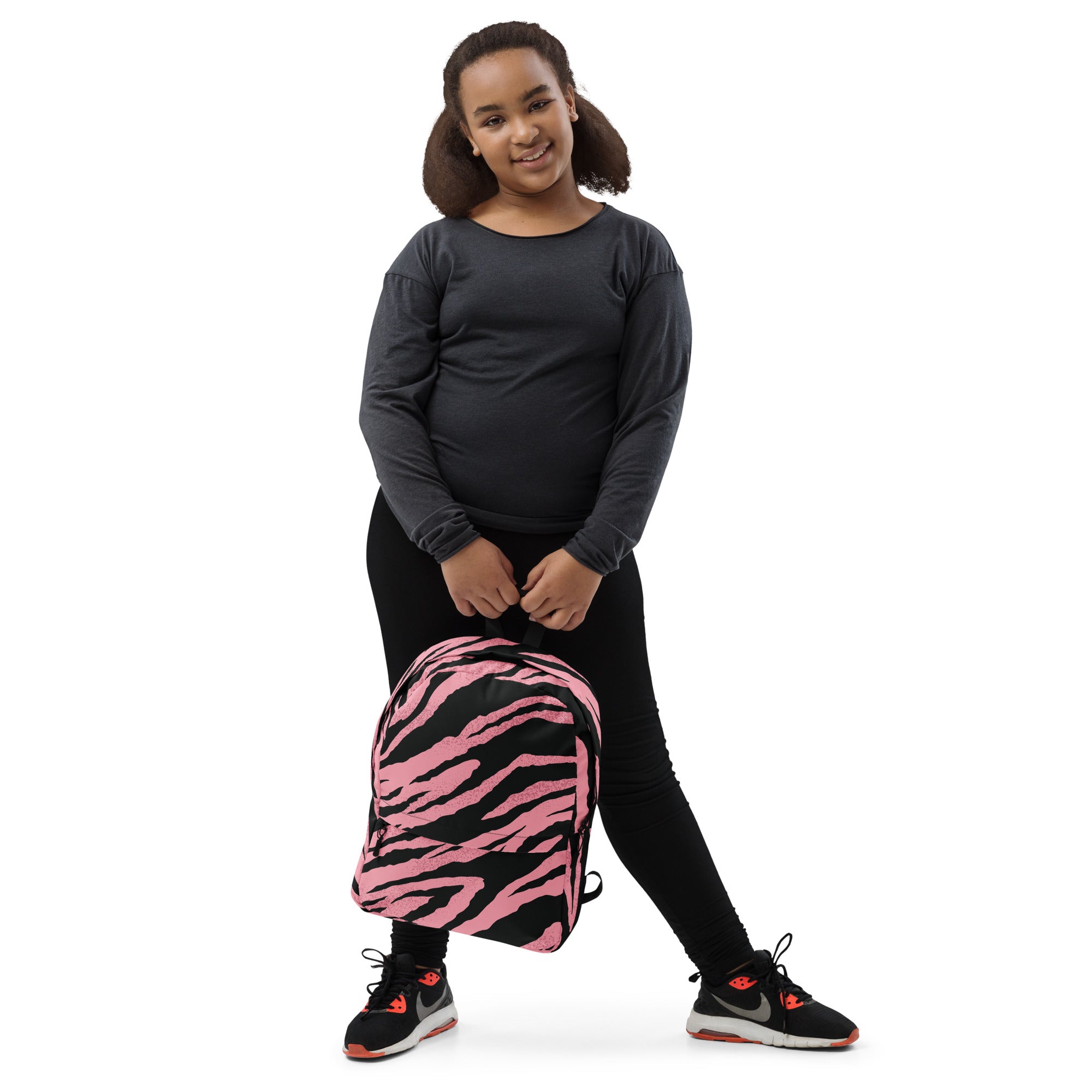 Pink Tiger Pattern Animal Print Laptop & Books Backpack