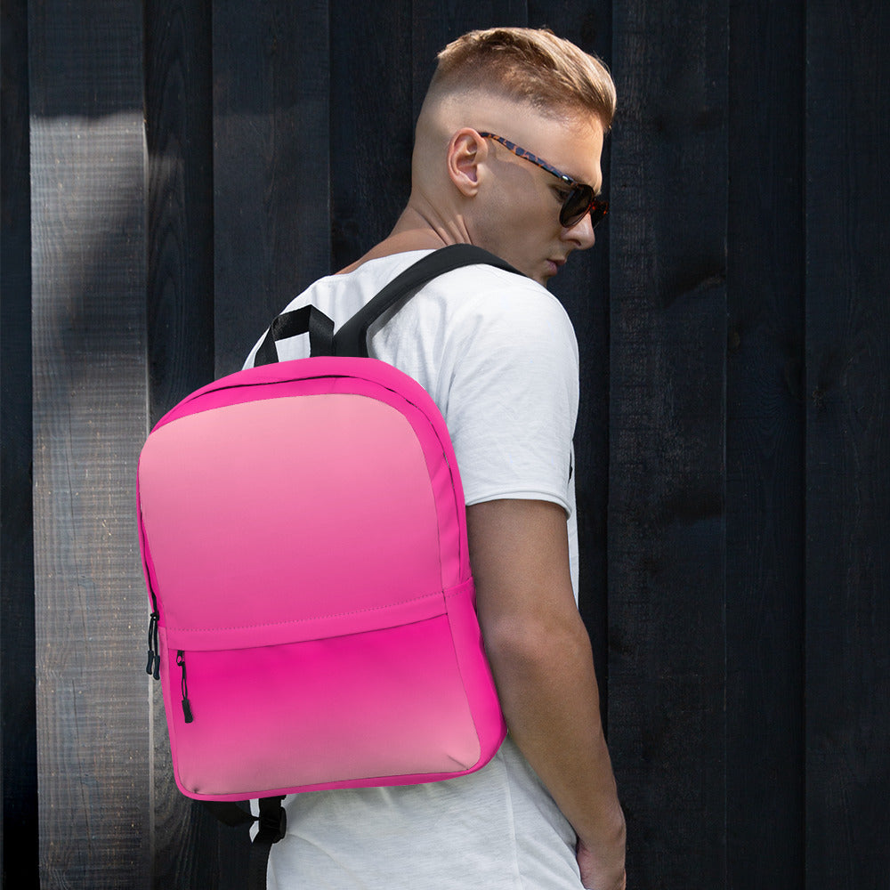 Preppy Pink Gradient Backpack for School & College