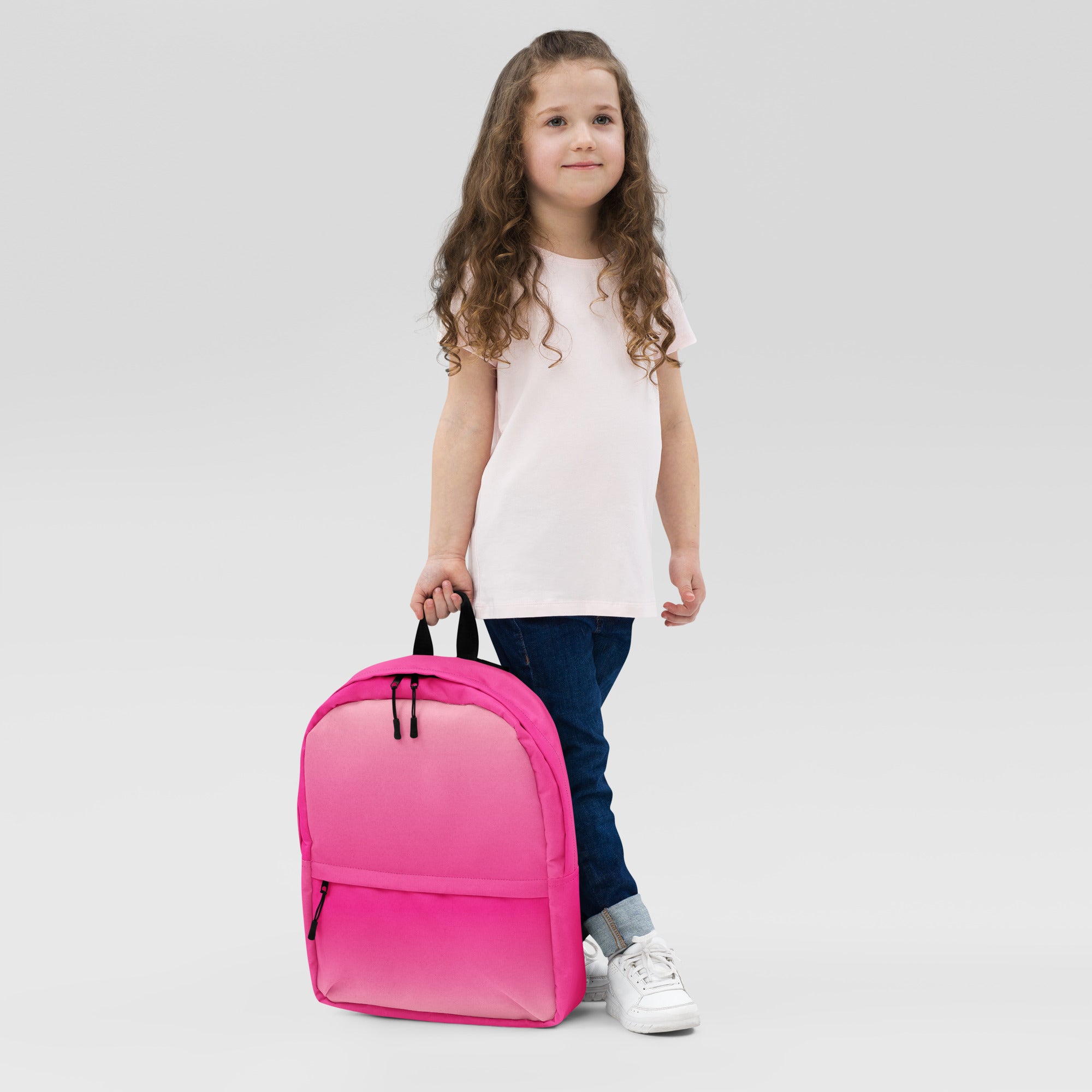 Preppy Pink Gradient Backpack for School & College