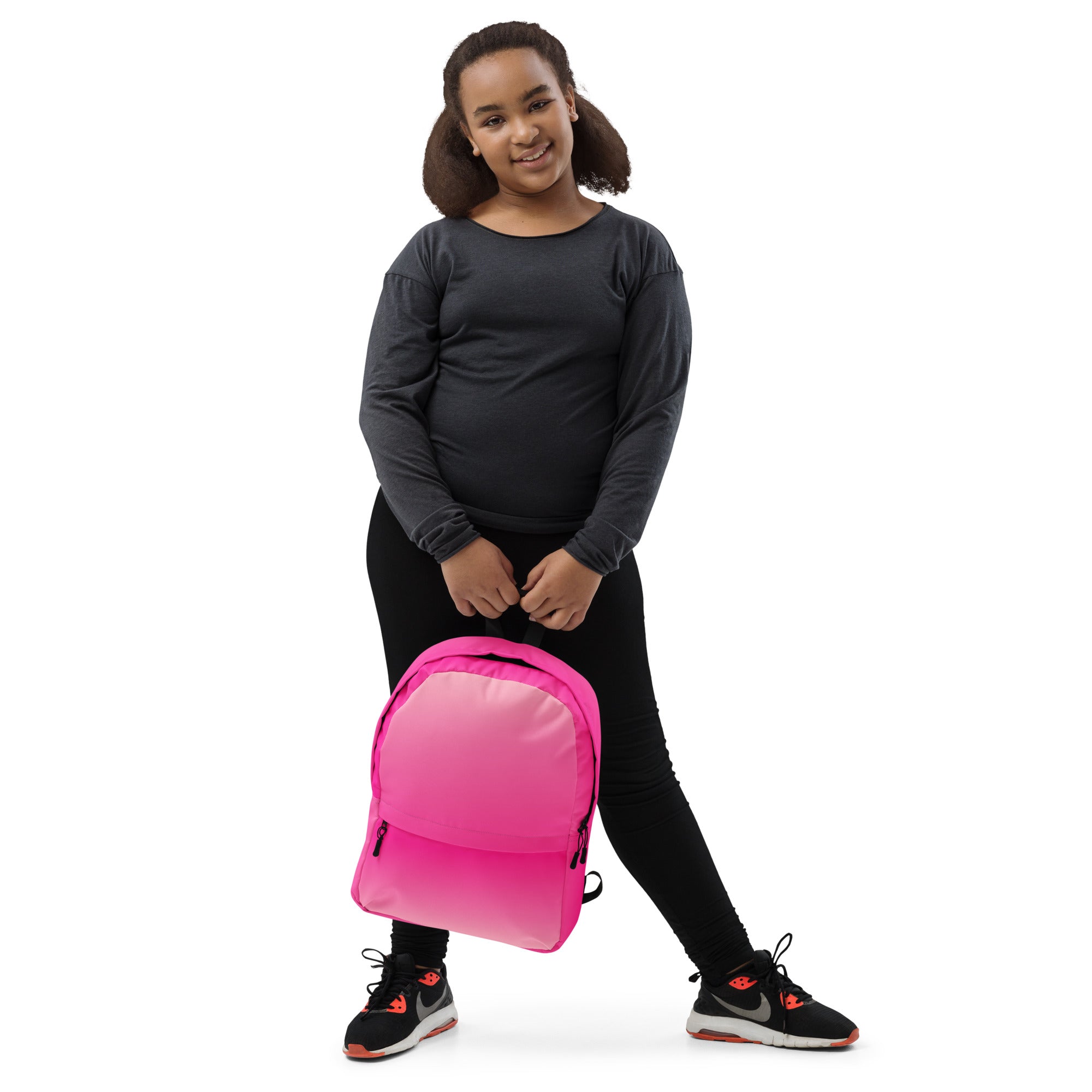 Preppy Pink Gradient Backpack for School & College