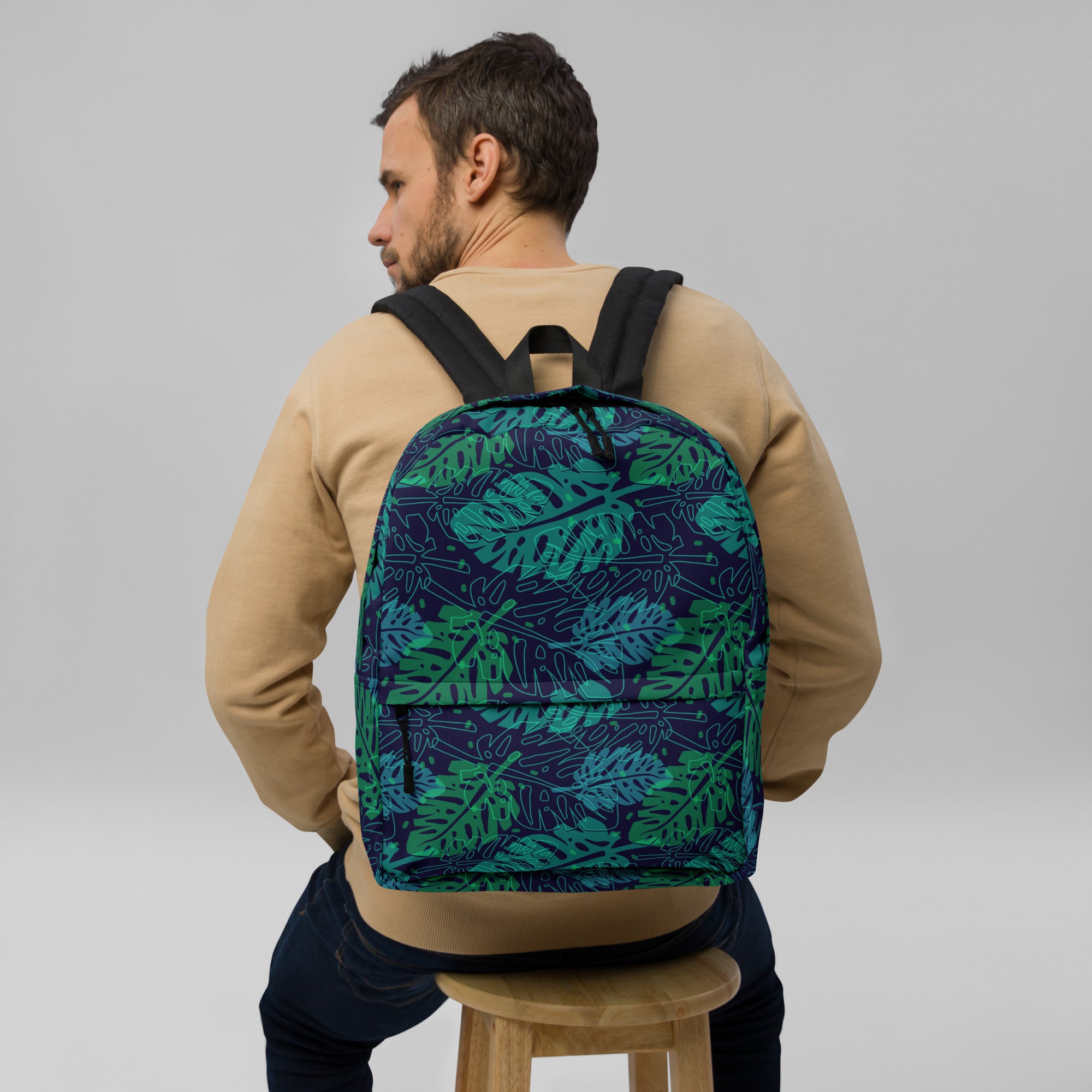 Tropical Green Summer Palm Leaf Backpack