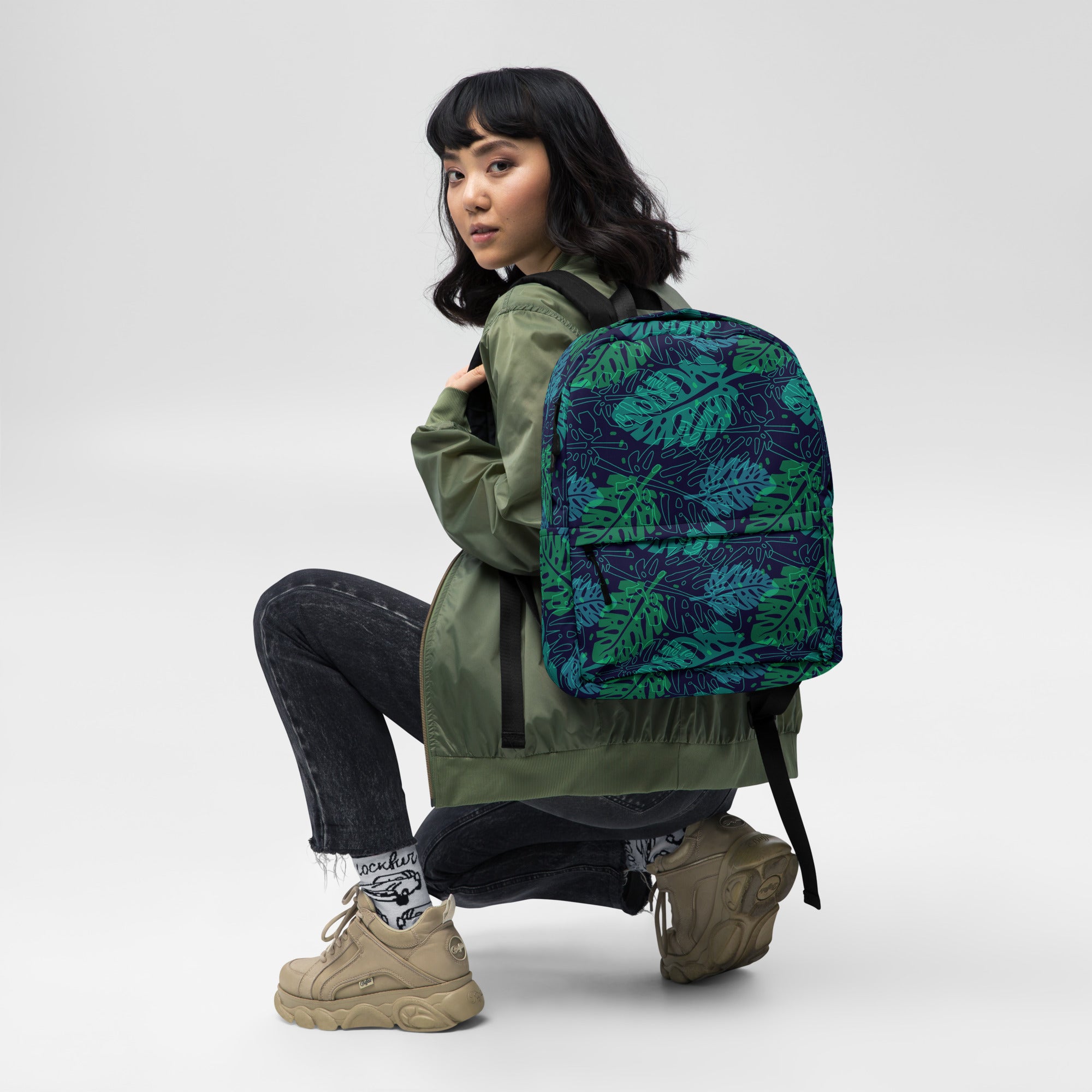 Tropical Green Summer Palm Leaf Backpack