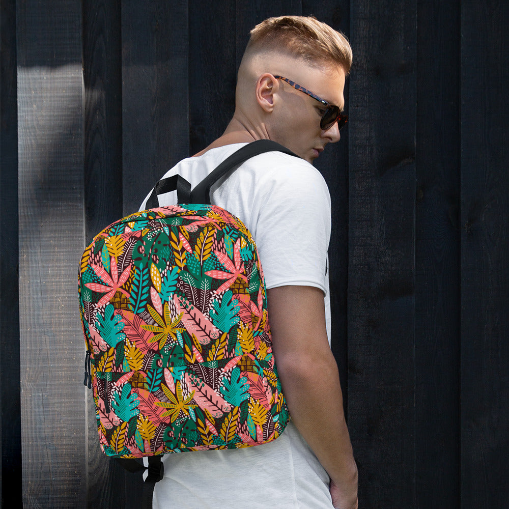 Boho Preppy Style Fall Leaves Pattern Backpack