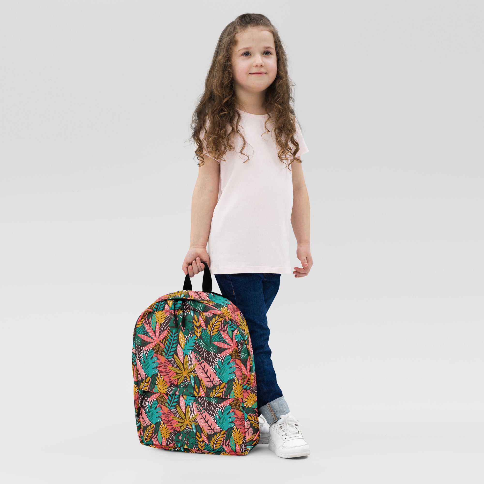 Boho Preppy Style Fall Leaves Pattern Backpack