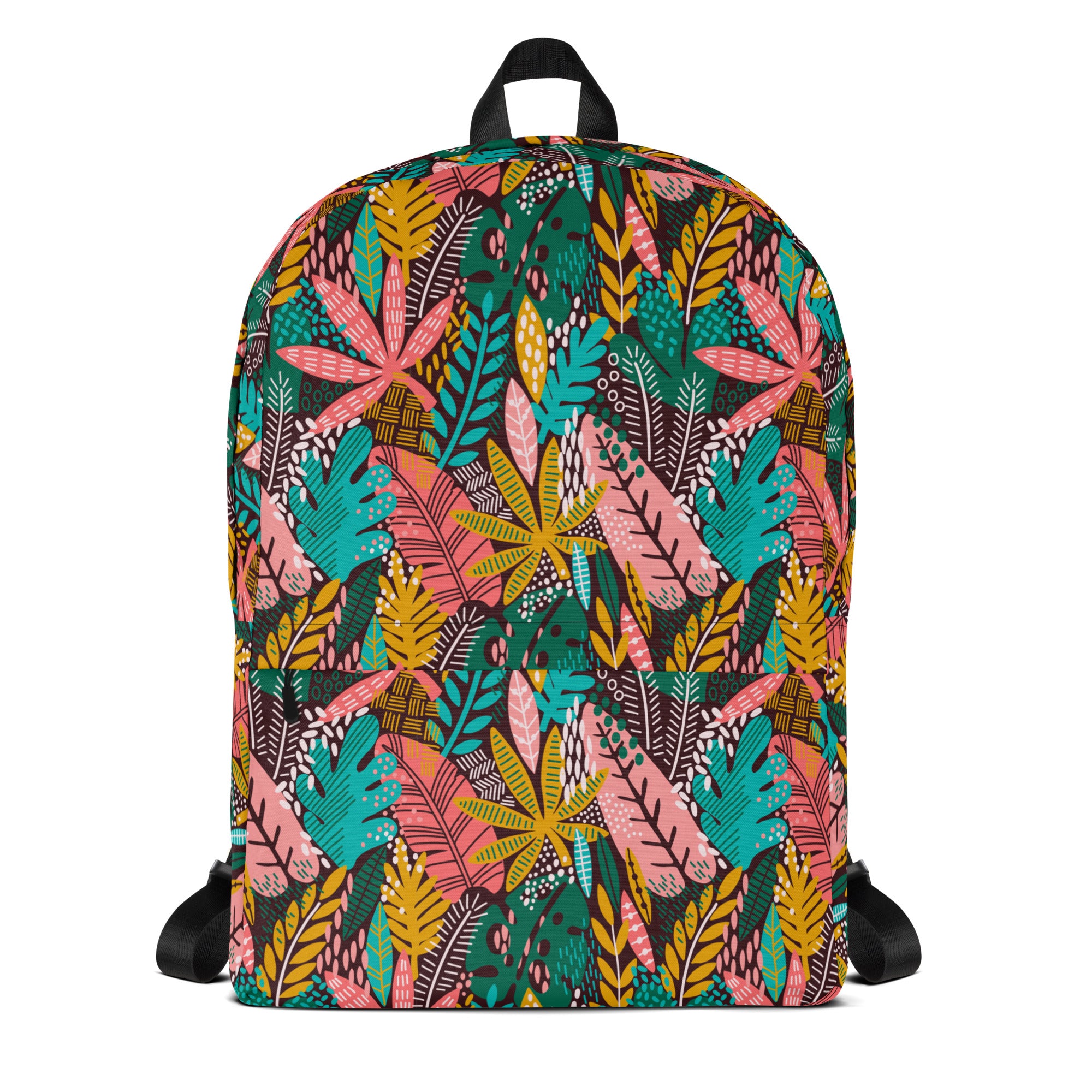 Boho Preppy Style Fall Leaves Pattern Backpack