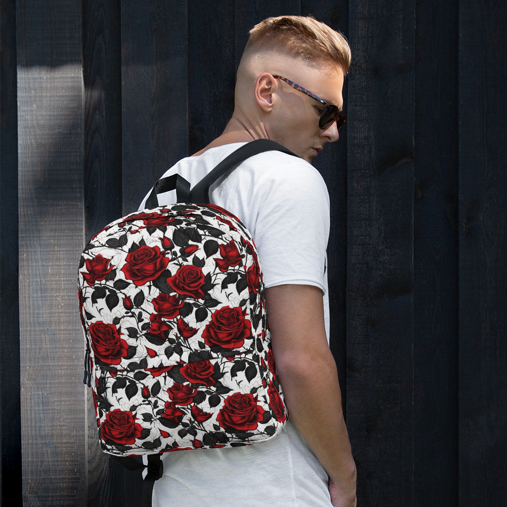 Vintage Style Fairytale Red Rose Backpack
