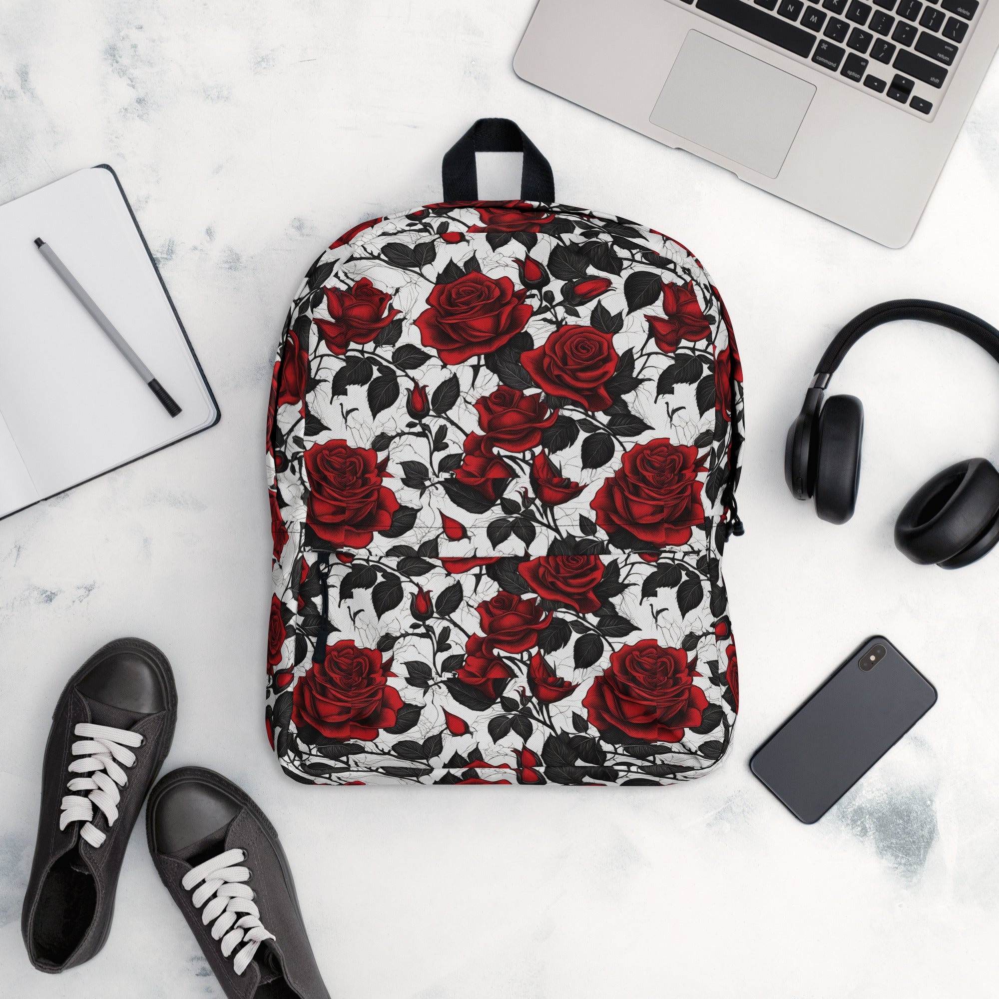 Vintage Style Fairytale Red Rose Backpack