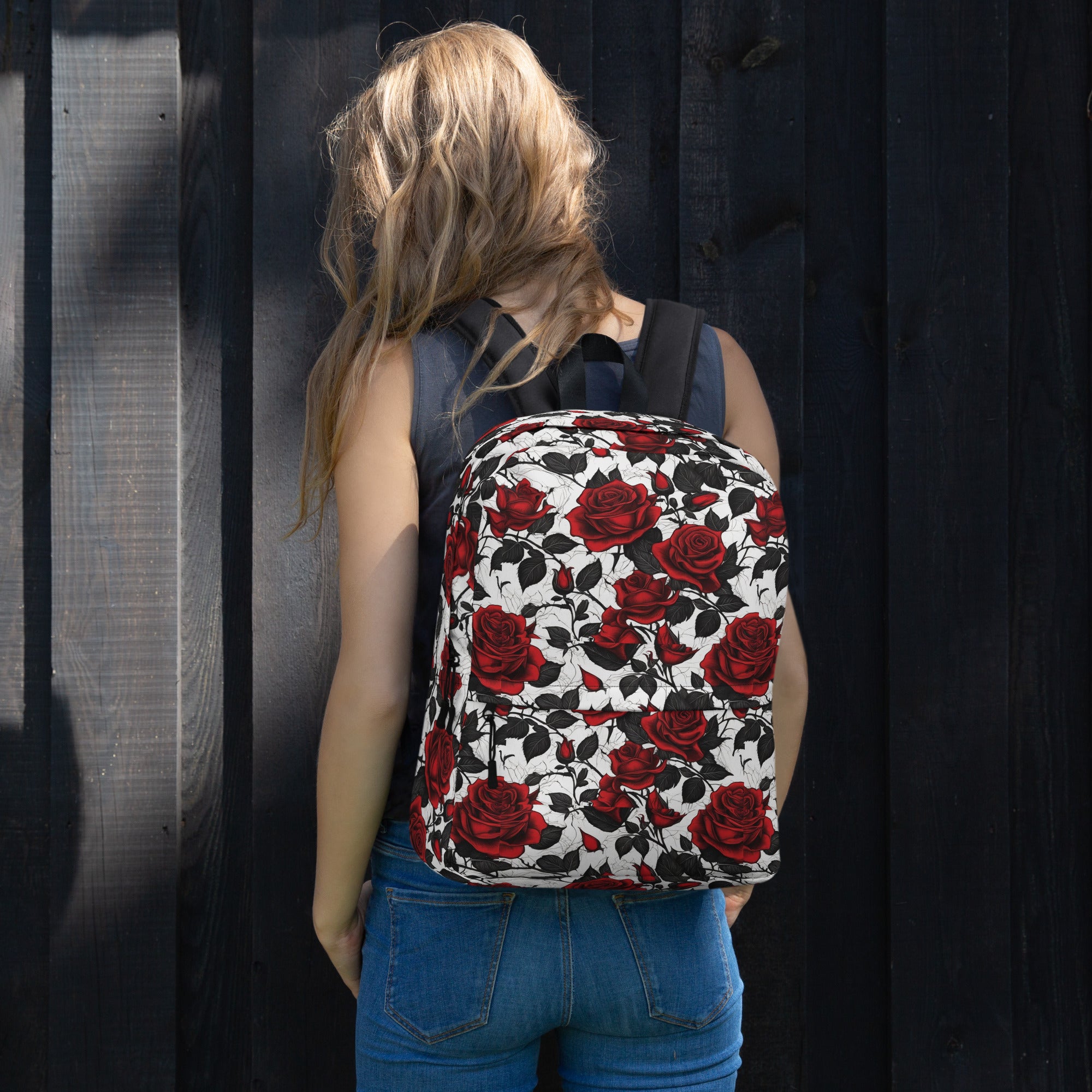Vintage Style Fairytale Red Rose Backpack