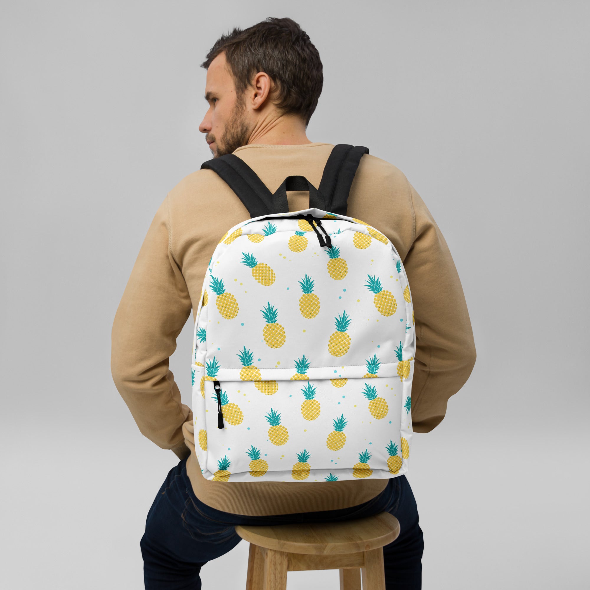 Tropical Fruit Pineapple Print Summer Backpack for School
