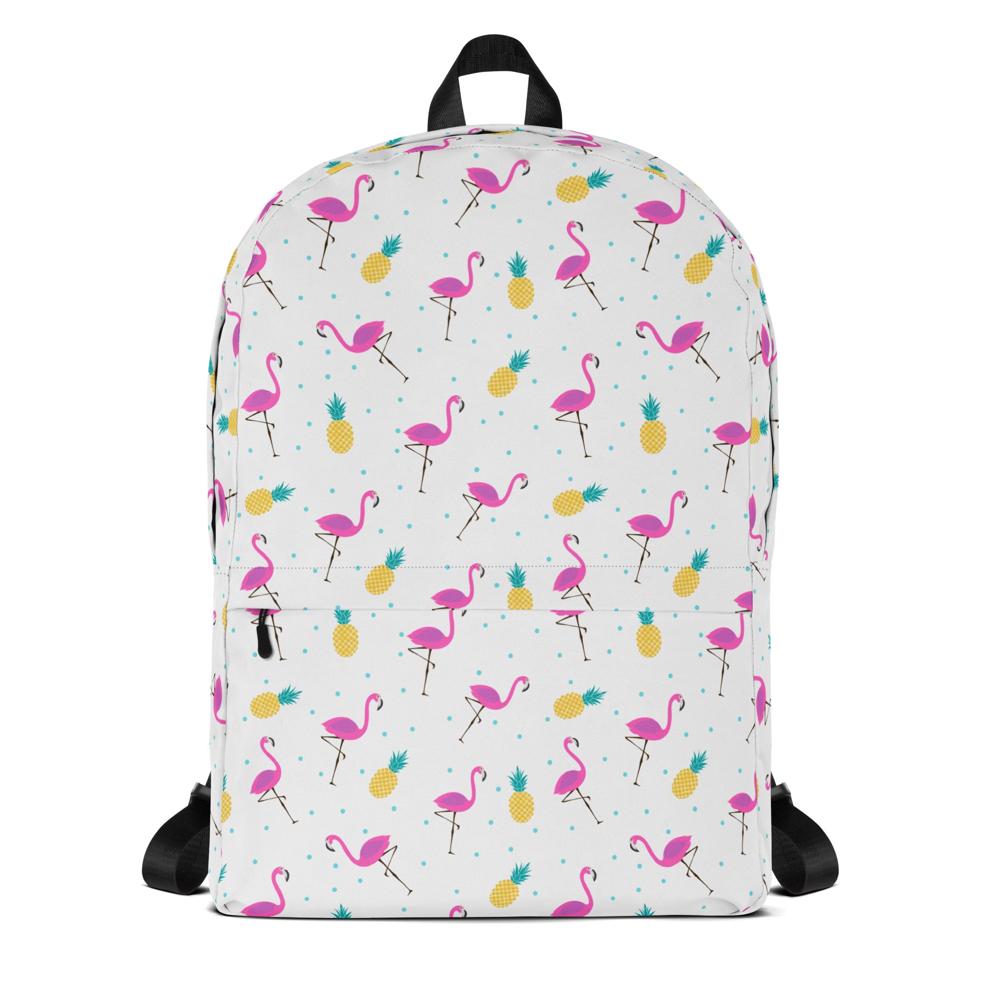 Lightweight Tropical Pineapple Pink Flamingo Summer Backpack