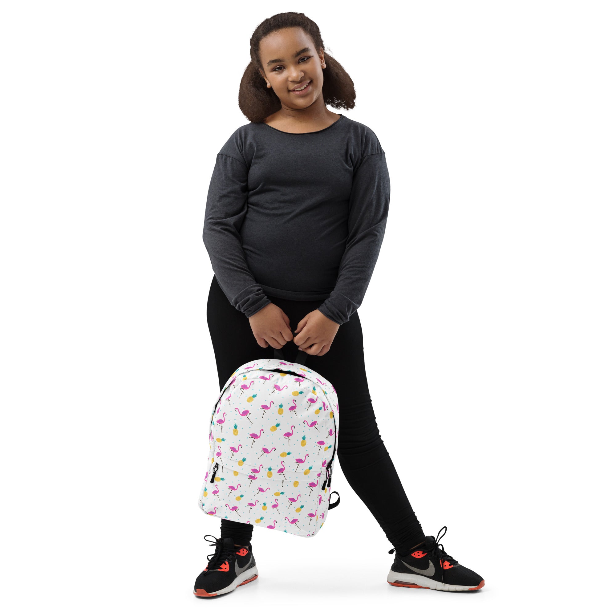 Lightweight Tropical Pineapple Pink Flamingo Summer Backpack