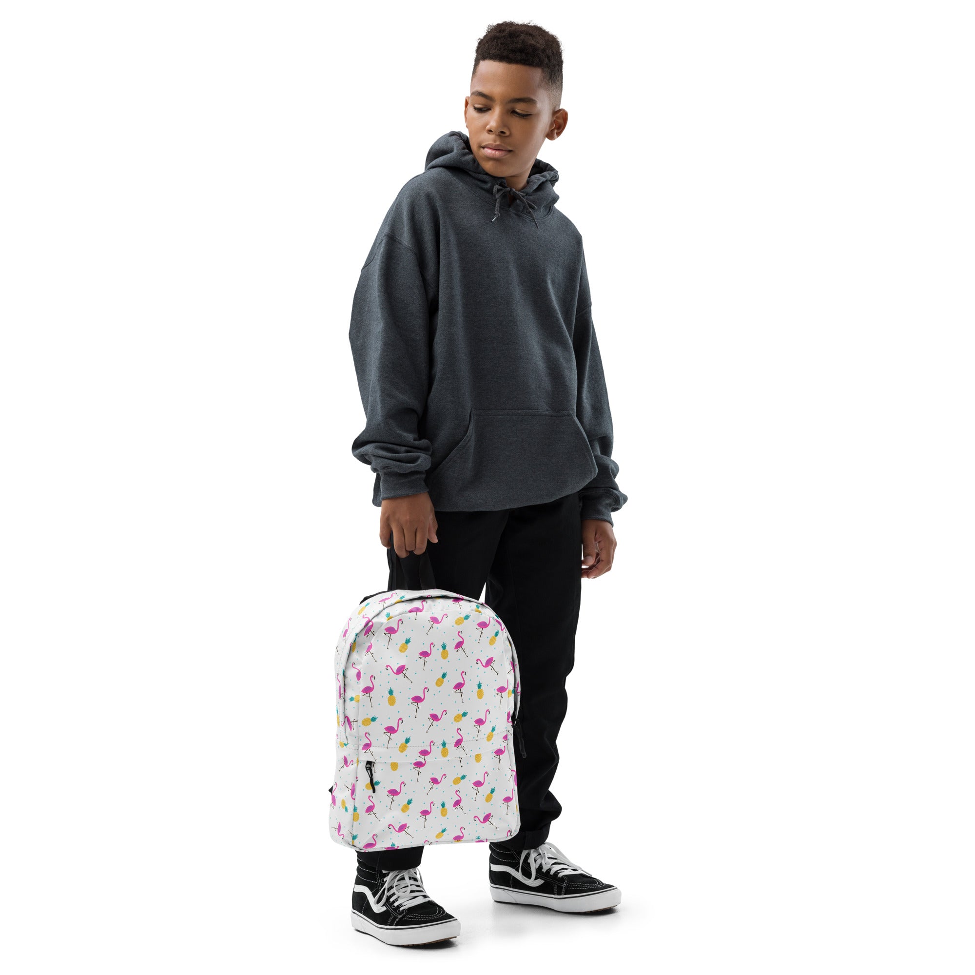 Lightweight Tropical Pineapple Pink Flamingo Summer Backpack