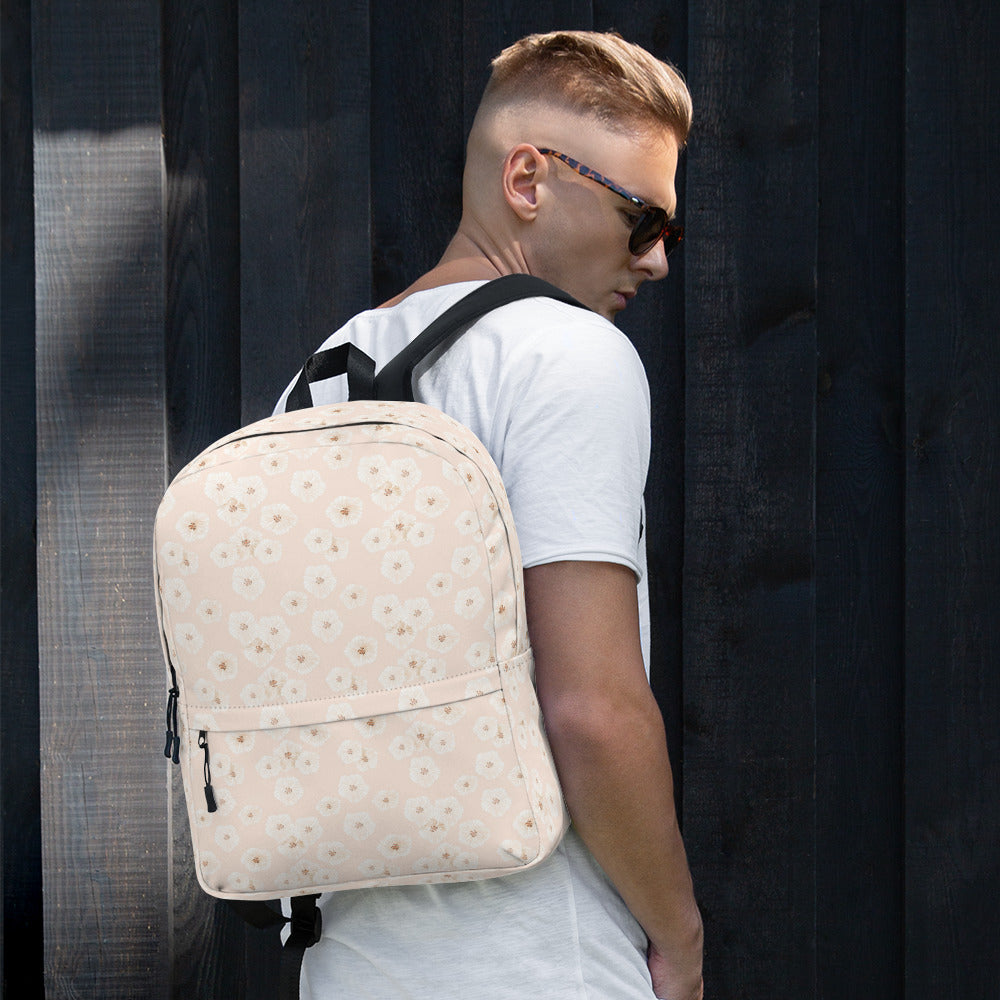 Aesthetic Pink Botanical Daisy Backpack for Summer