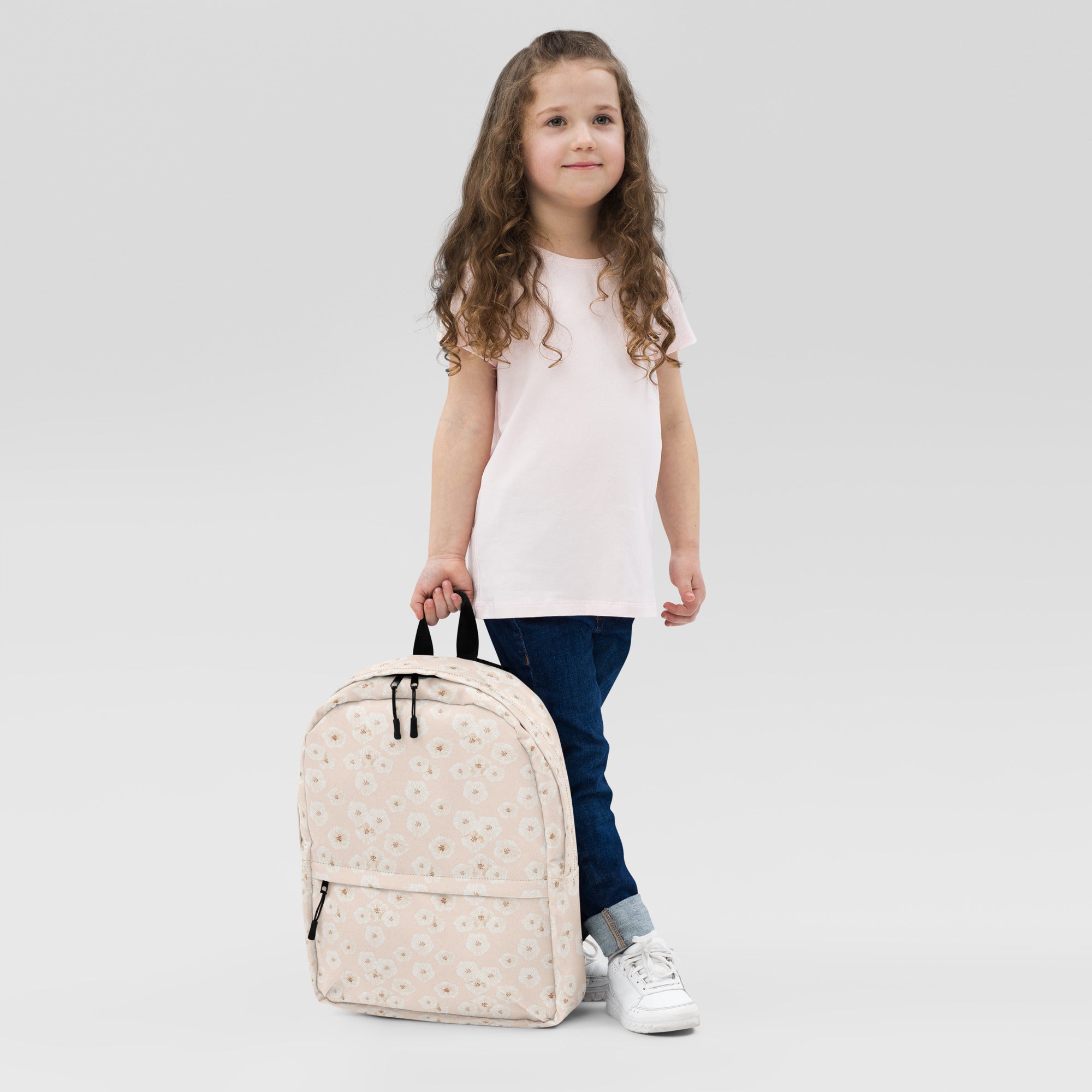 Aesthetic Pink Botanical Daisy Backpack for Summer