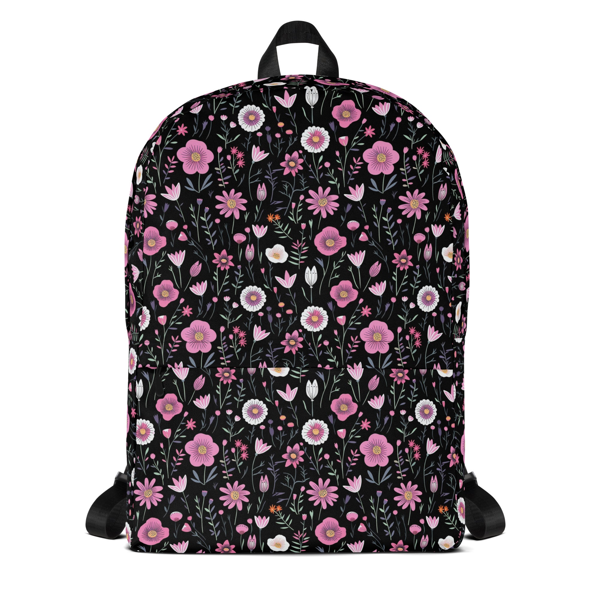 Black Floral Backpack for Laptops Books & School