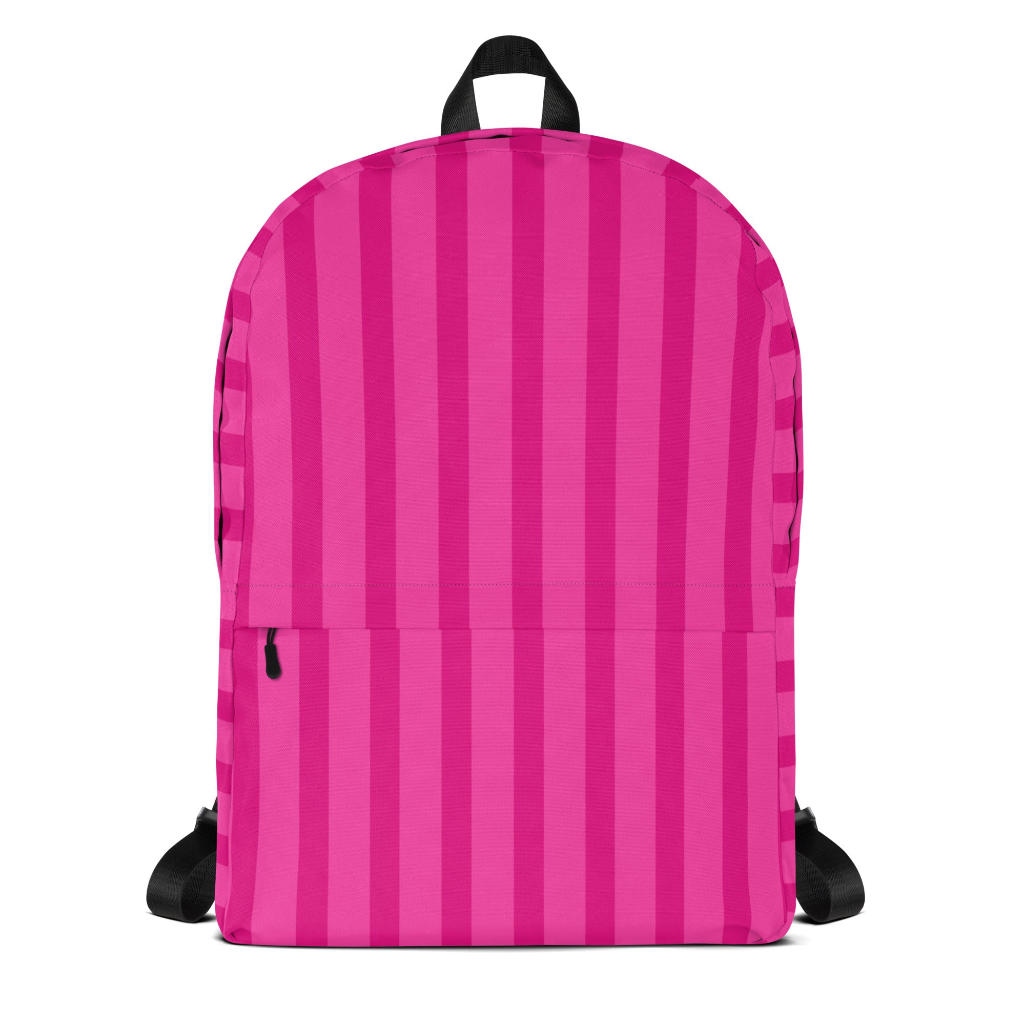 Preppy Aesthetic Pink Bubblegum Striped Statement Backpack