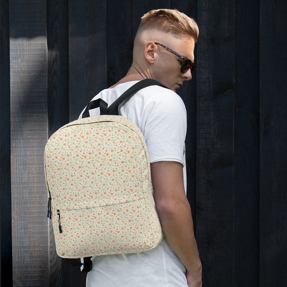 Cute Pinkie Promise Flower Print Backpack for Summer