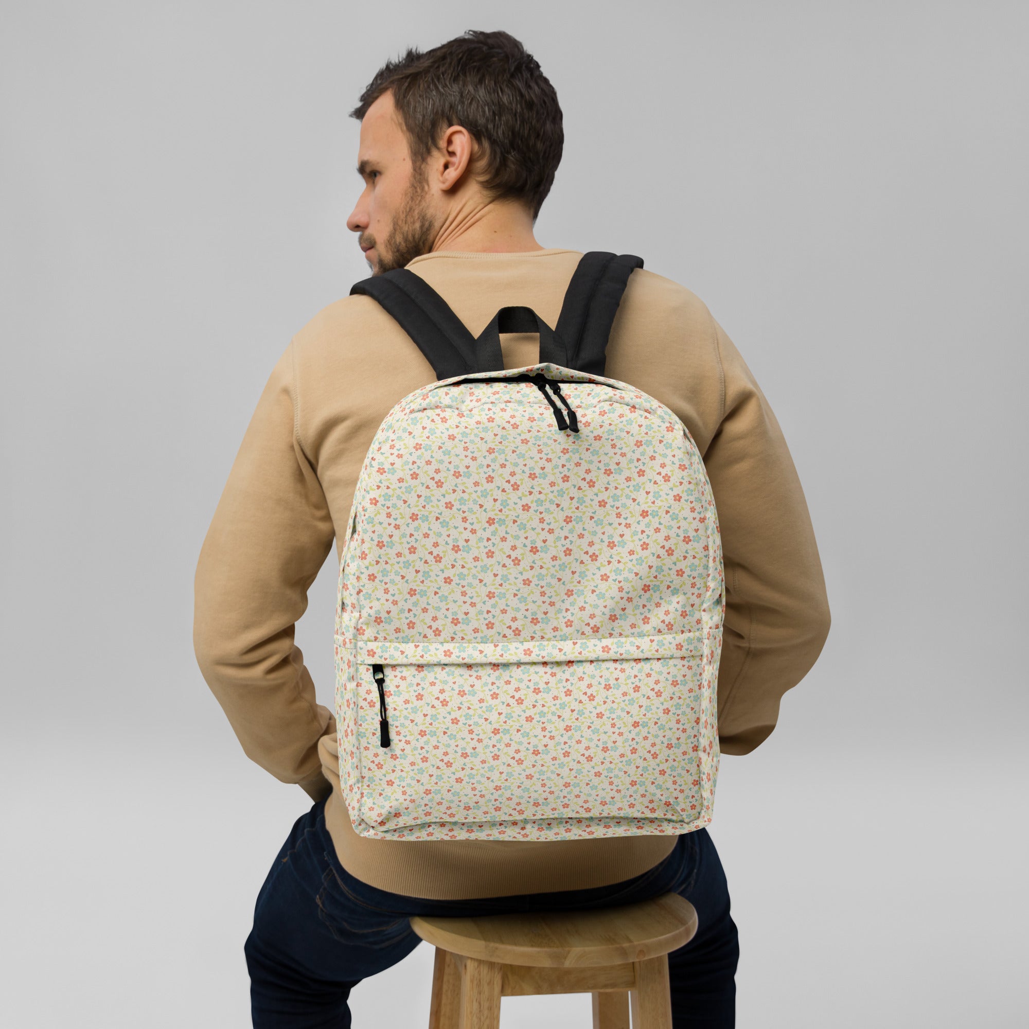 Cute Pinkie Promise Flower Print Backpack for Summer