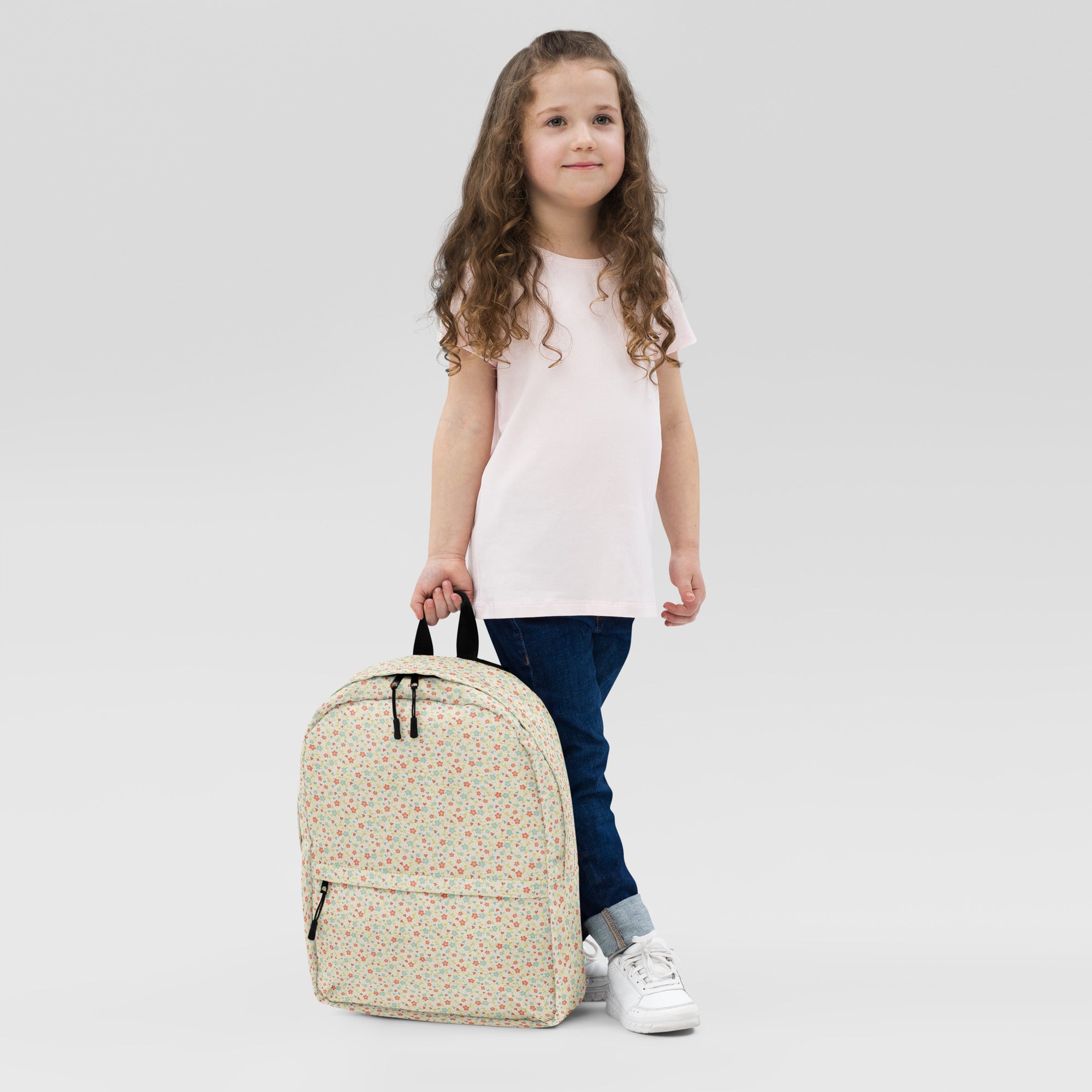 Cute Pinkie Promise Flower Print Backpack for Summer