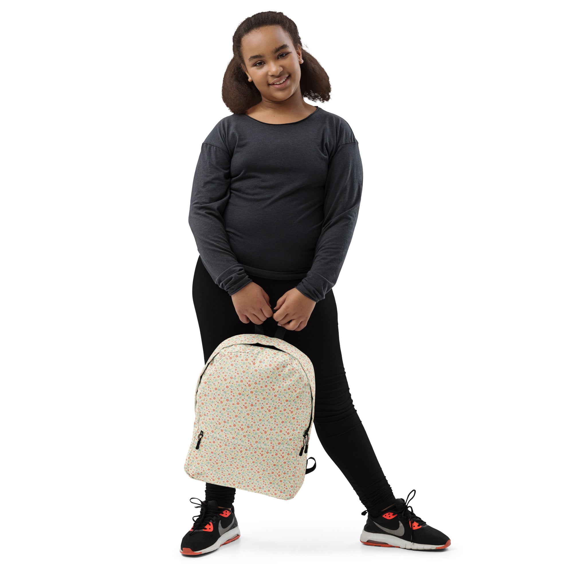 Cute Pinkie Promise Flower Print Backpack for Summer