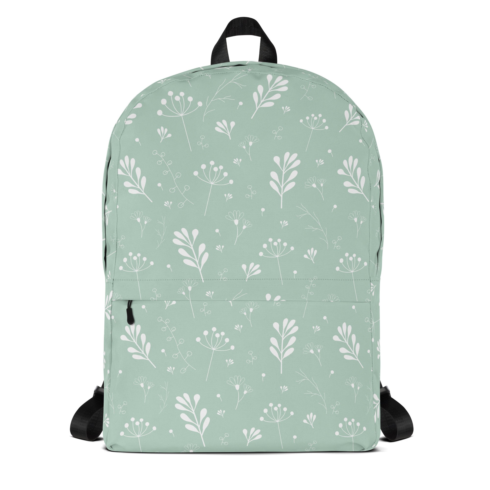 Pastel Green Clean Summer Seamless Floral Backpack
