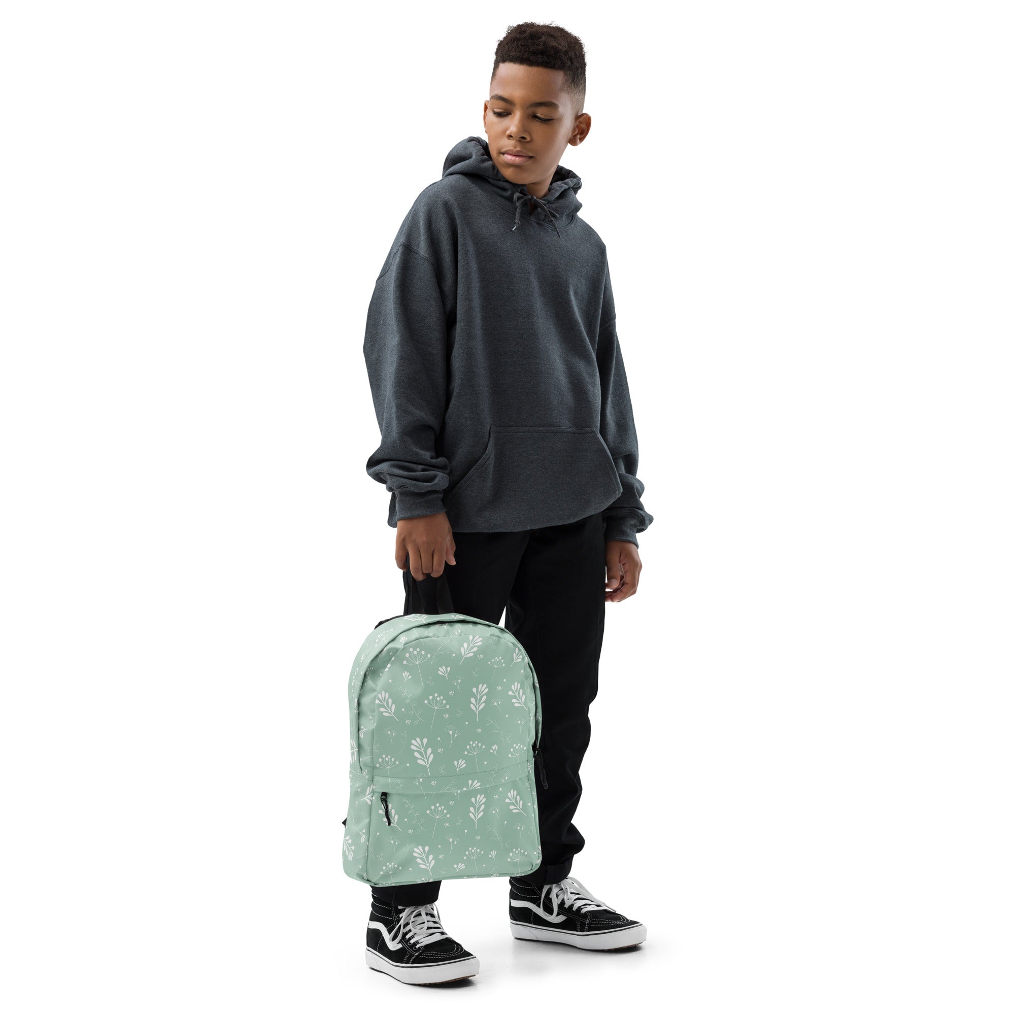 Pastel Green Clean Summer Seamless Floral Backpack