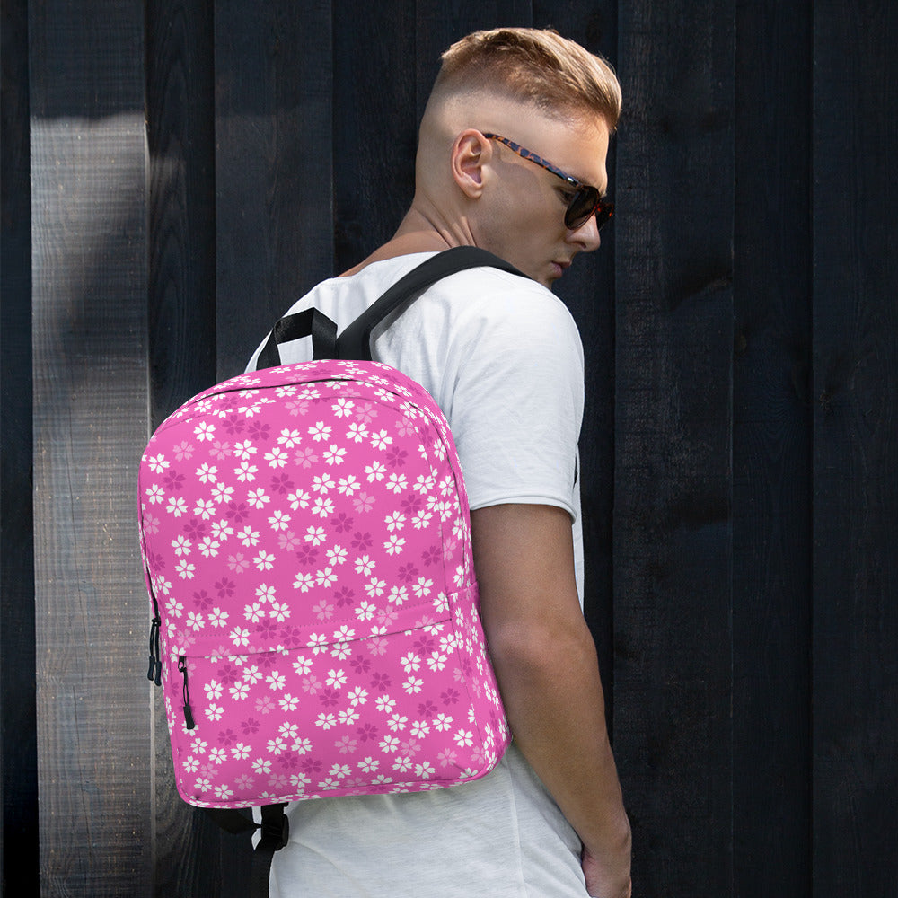 Preppy Pink Floral Blossom Seamless Pattern Backpack