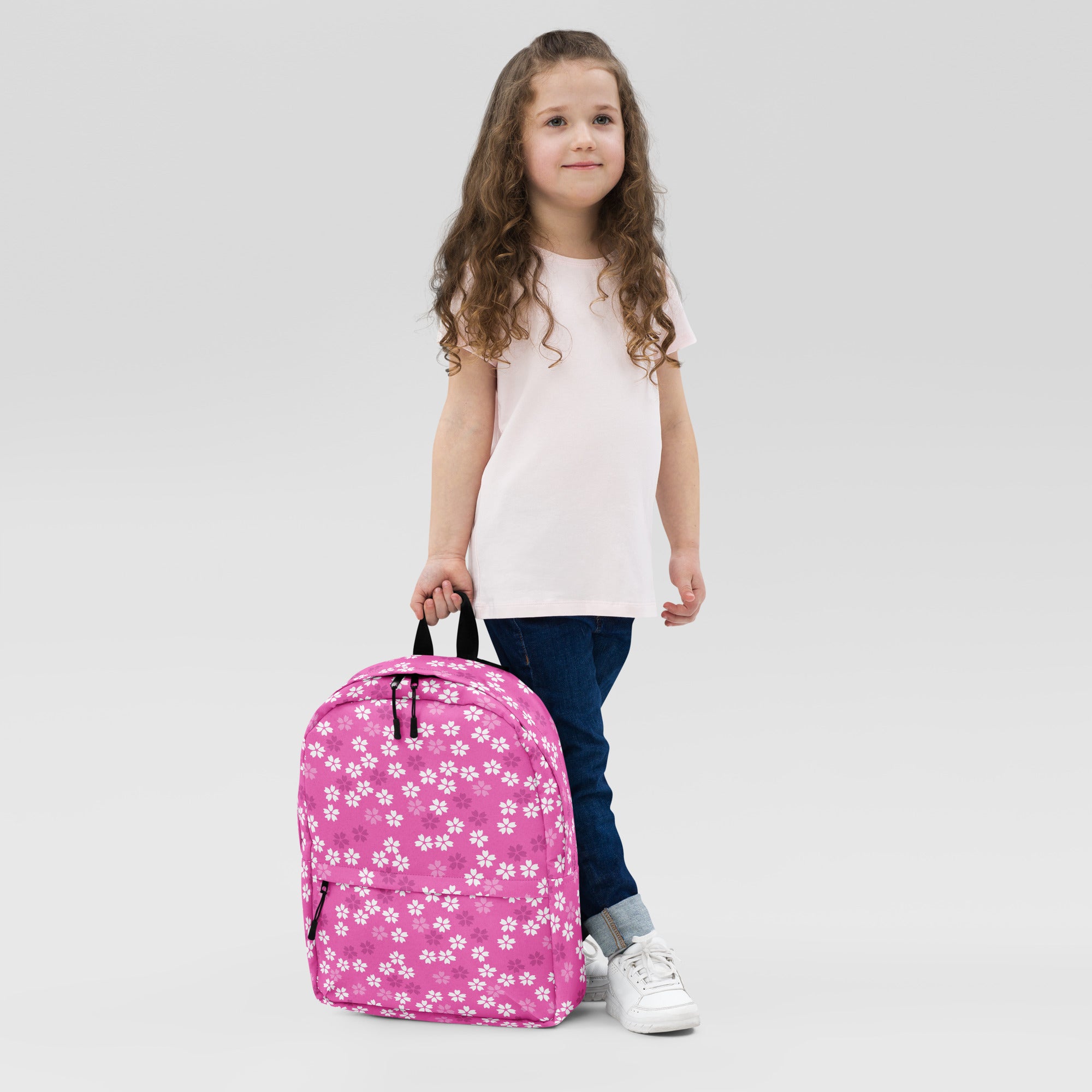Preppy Pink Floral Blossom Seamless Pattern Backpack