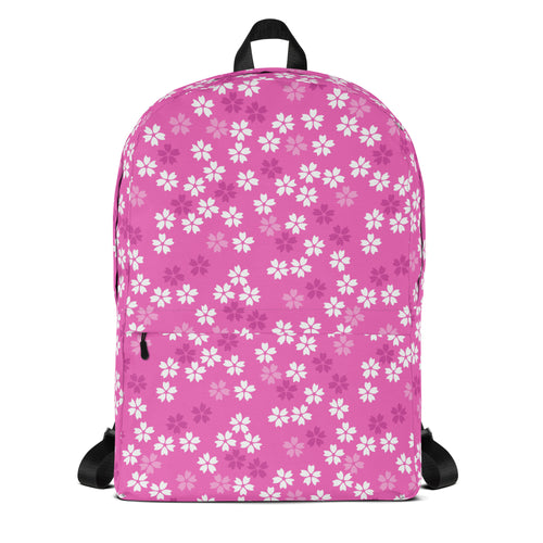 Preppy Pink Floral Blossom Seamless Pattern Backpack