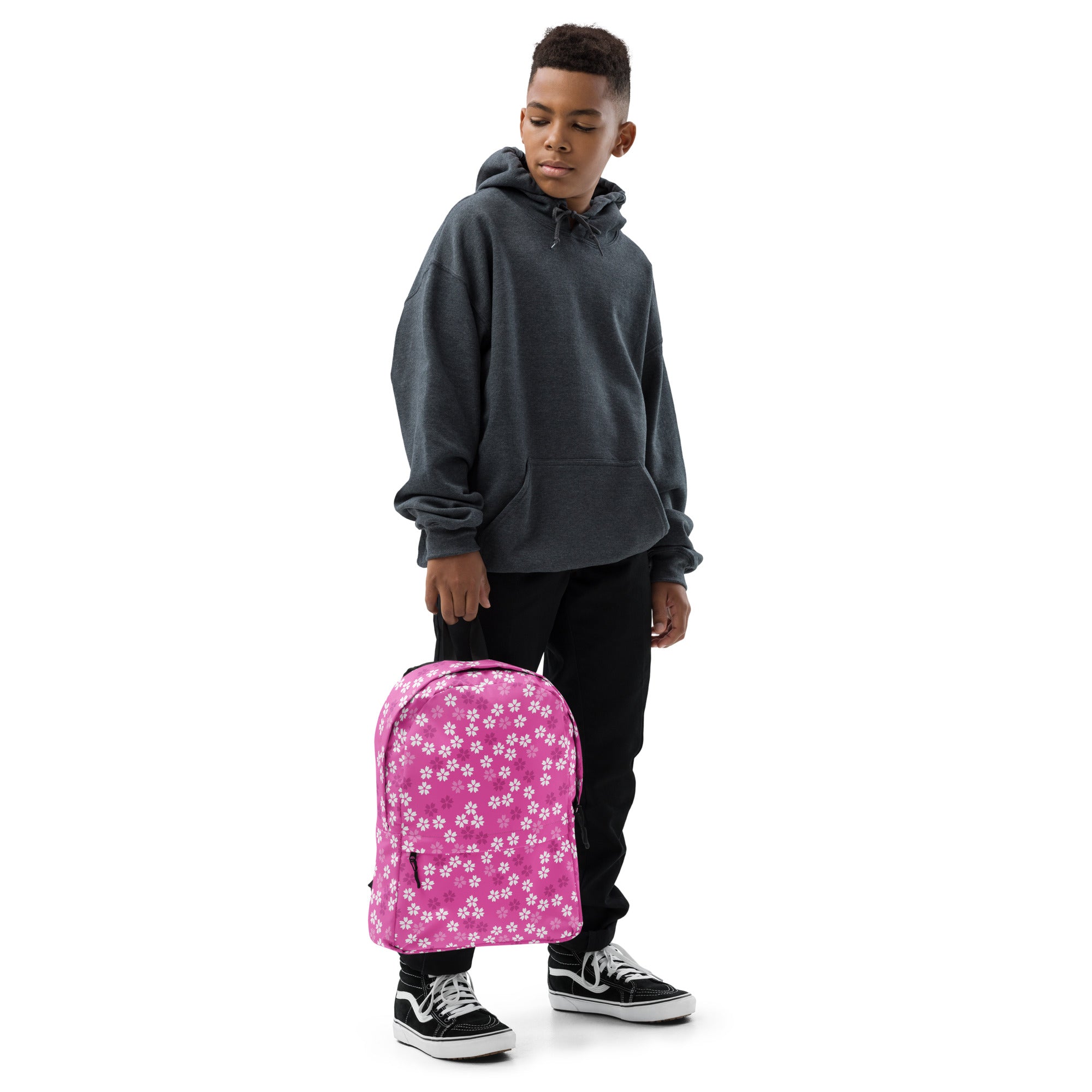 Preppy Pink Floral Blossom Seamless Pattern Backpack