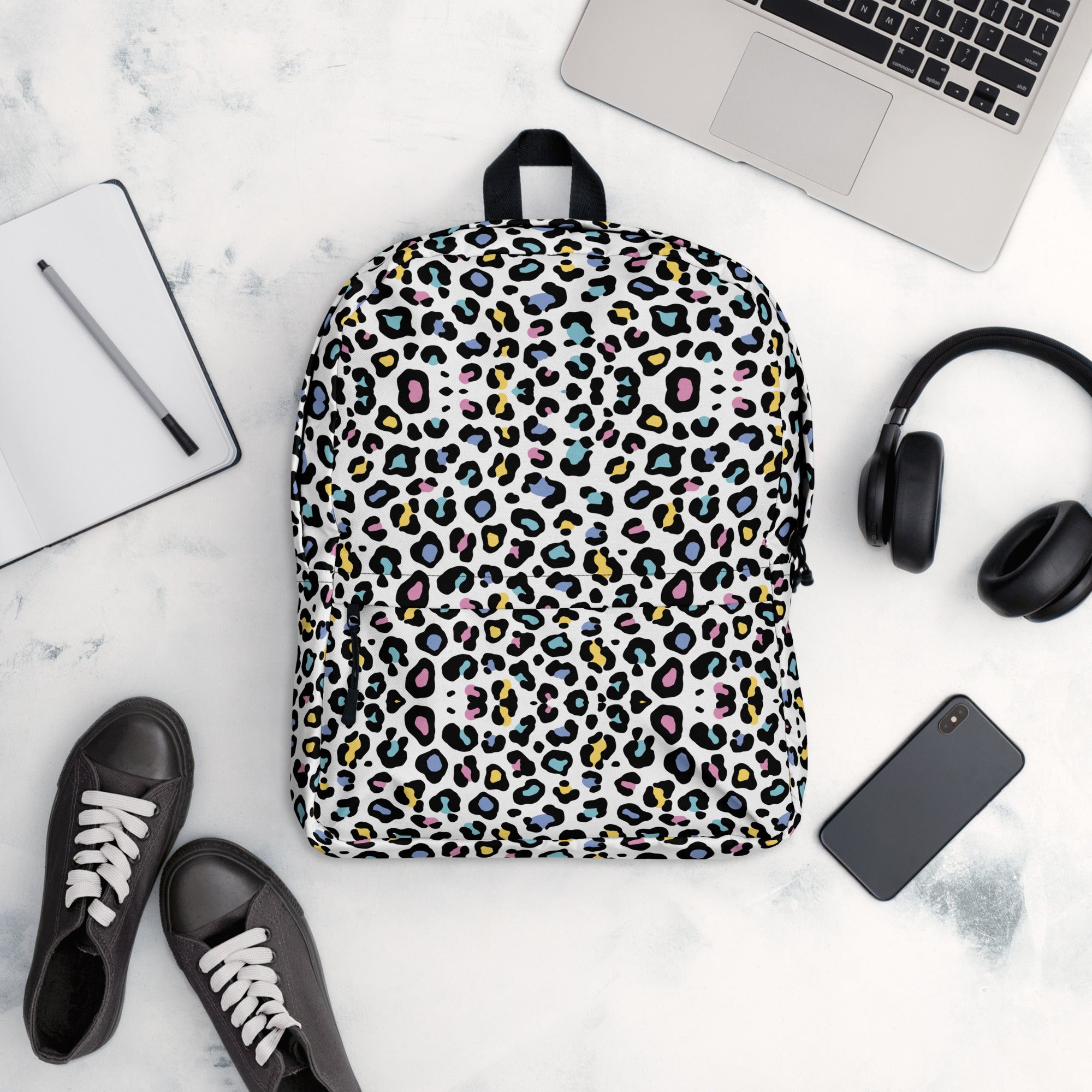 Colorful Leopard Print Women Laptop Backpack