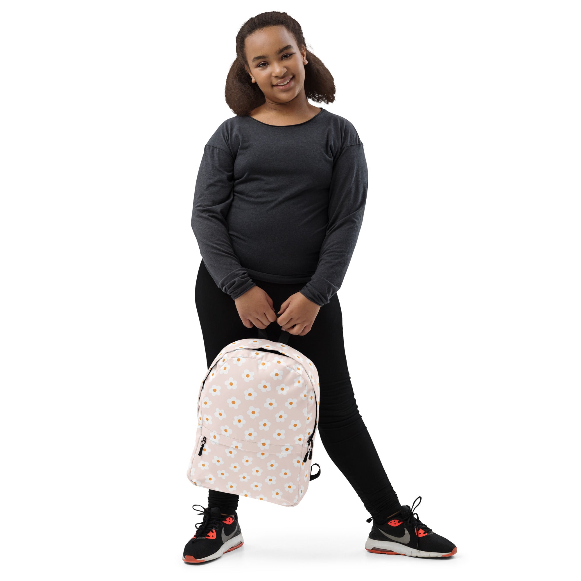 Preppy Pink Minimal Daisy Floral Summer Backpack