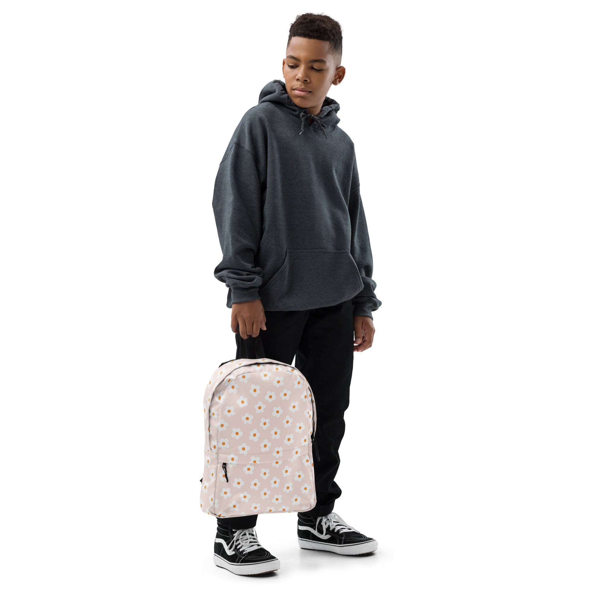 Preppy Pink Minimal Daisy Floral Summer Backpack