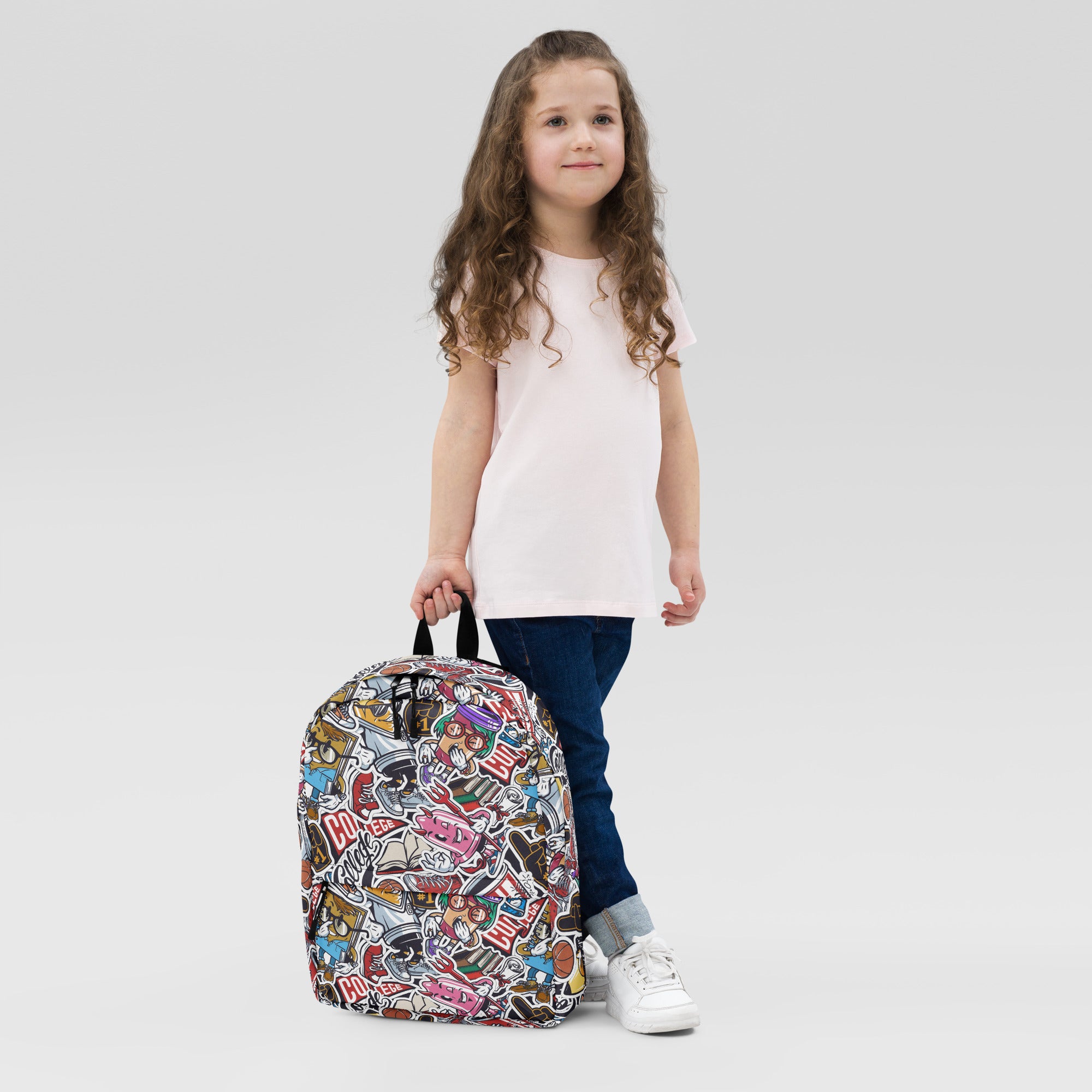 Funny Pop Graffiti Art Stickers Pattern Skater Backpack