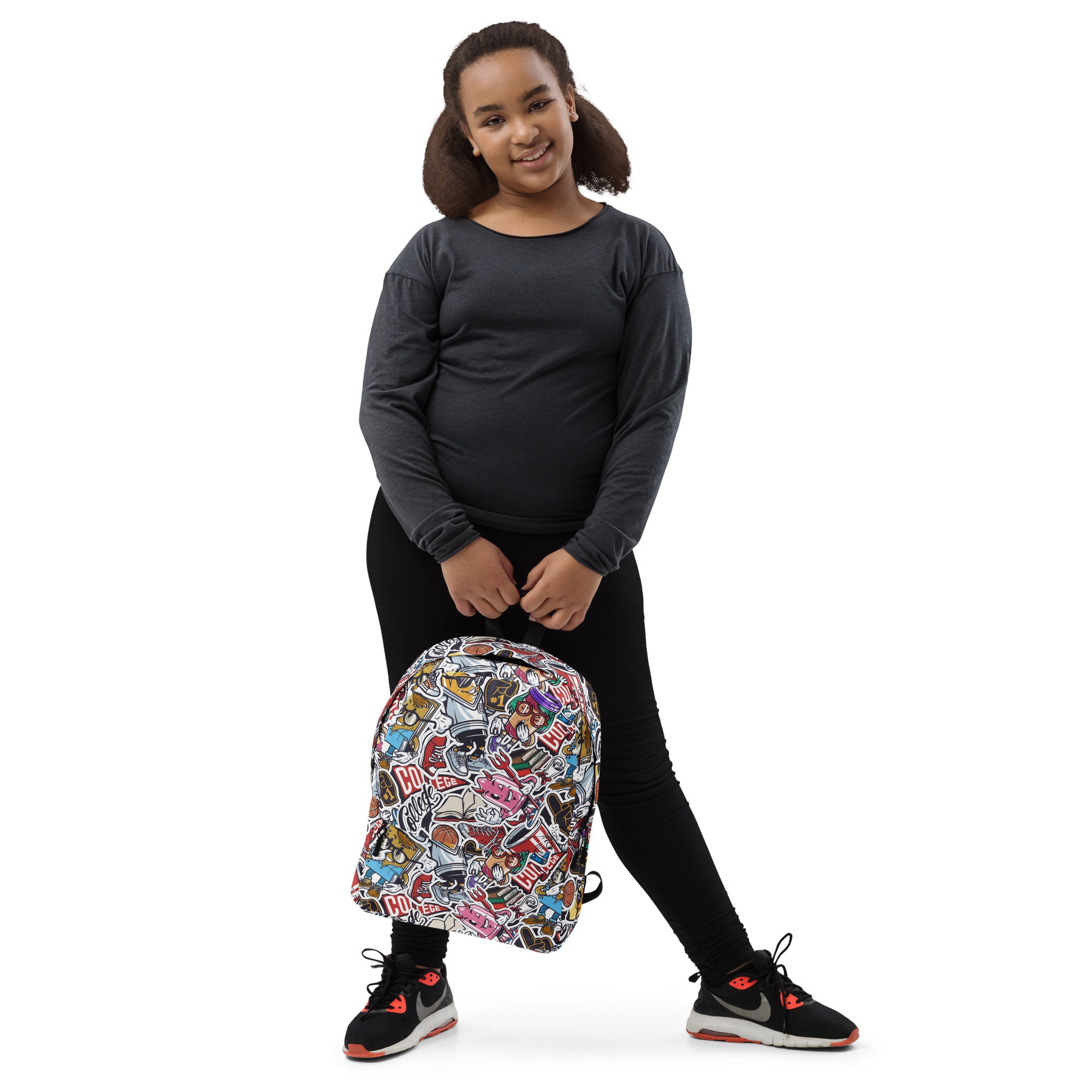Funny Pop Graffiti Art Stickers Pattern Skater Backpack