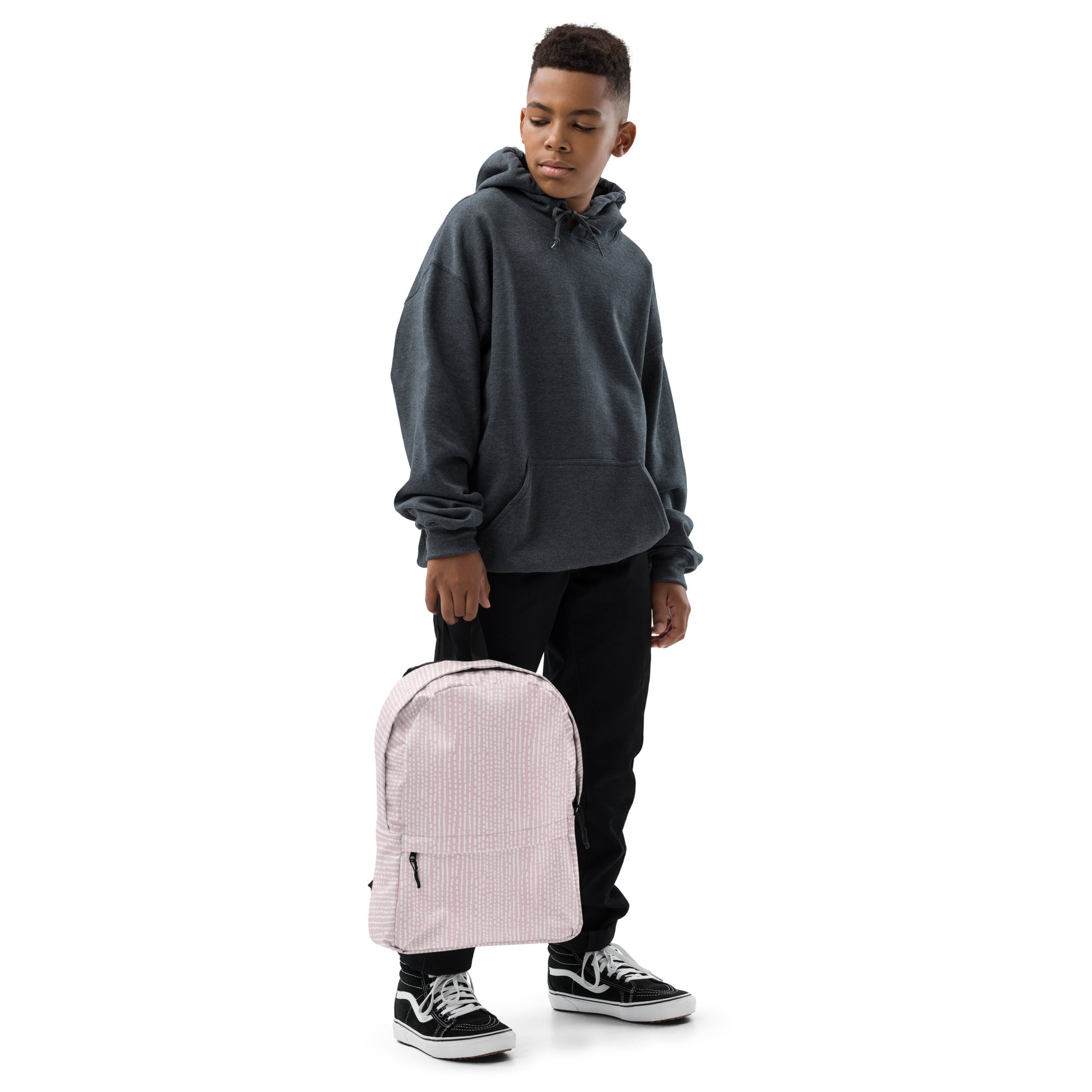 Cute Rose Pink Irregular Striped Print Backpack