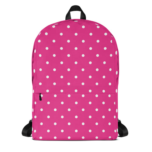Vintage Preppy Style Pink Polka Dot Backpack