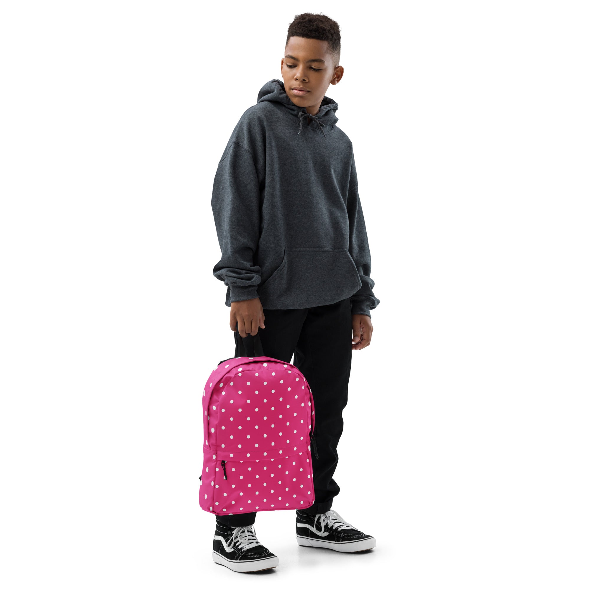 Vintage Preppy Style Pink Polka Dot Backpack