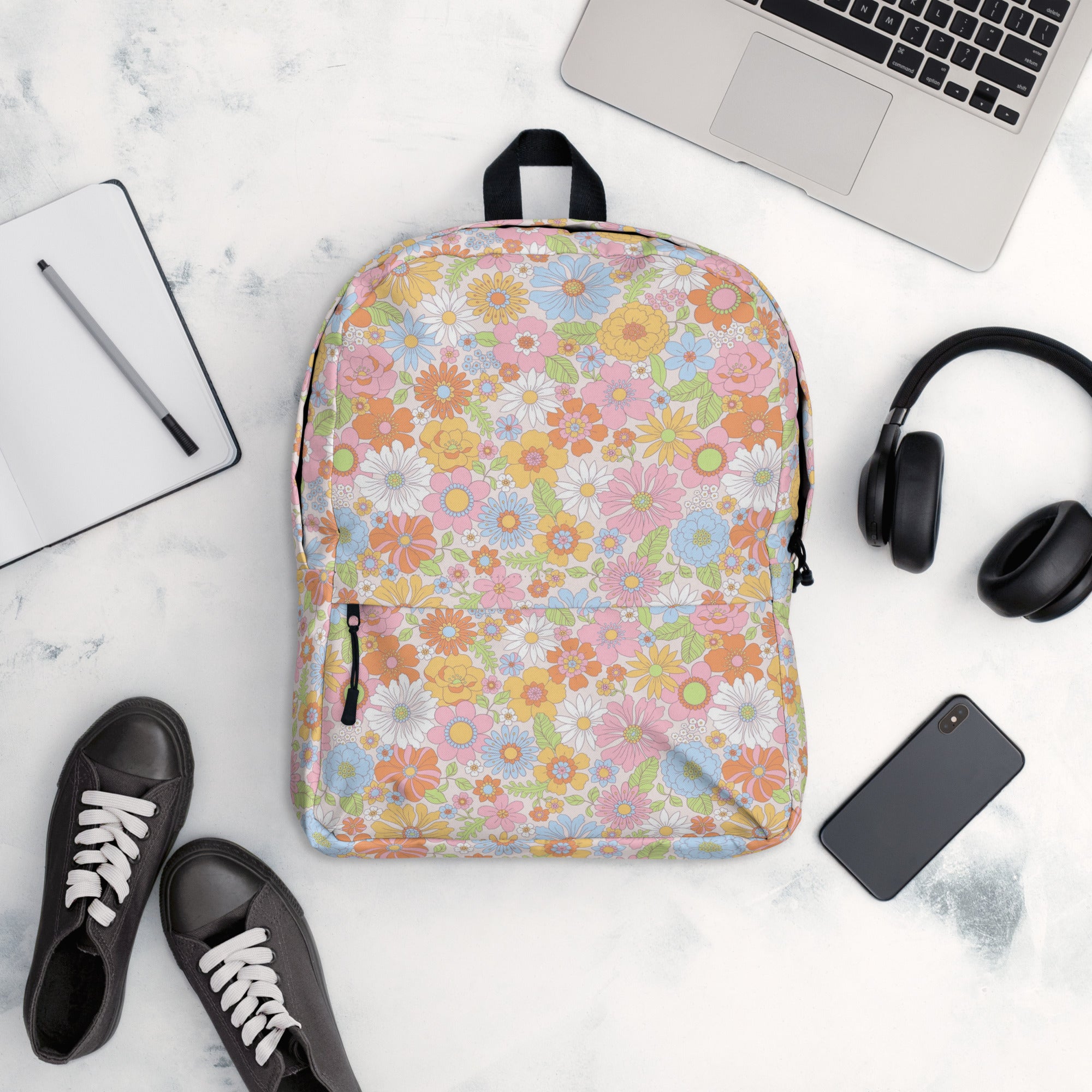 Lightweight Multicolor Summer Floral Backpack