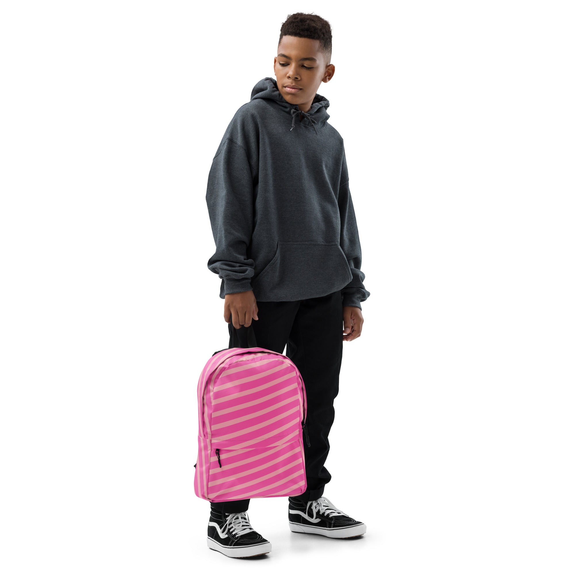Pink Striped Preppy Aesthetic Backpack for Women