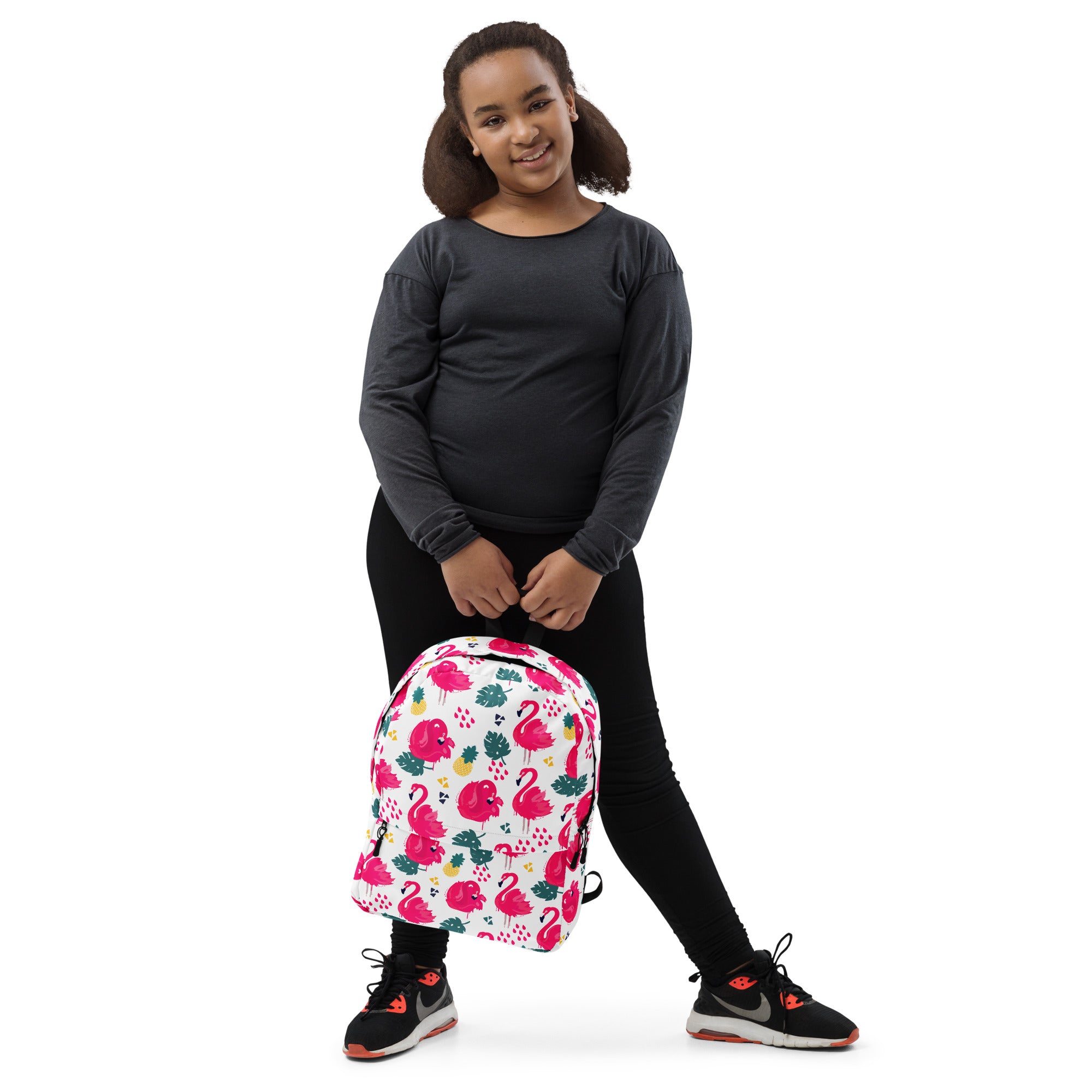 Preppy Pink Southern Flamingo Print Summer Beach Backpack