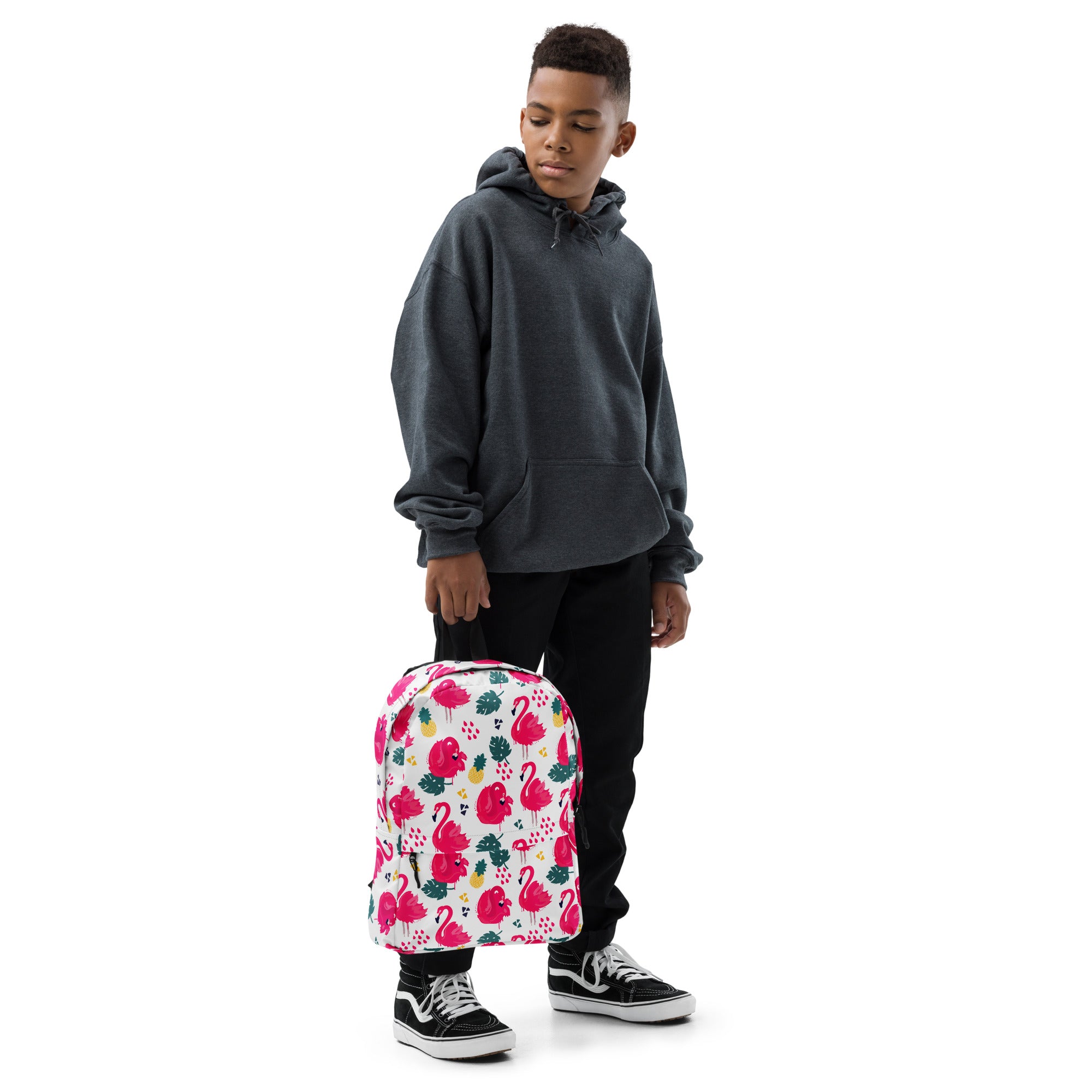 Preppy Pink Southern Flamingo Print Summer Beach Backpack
