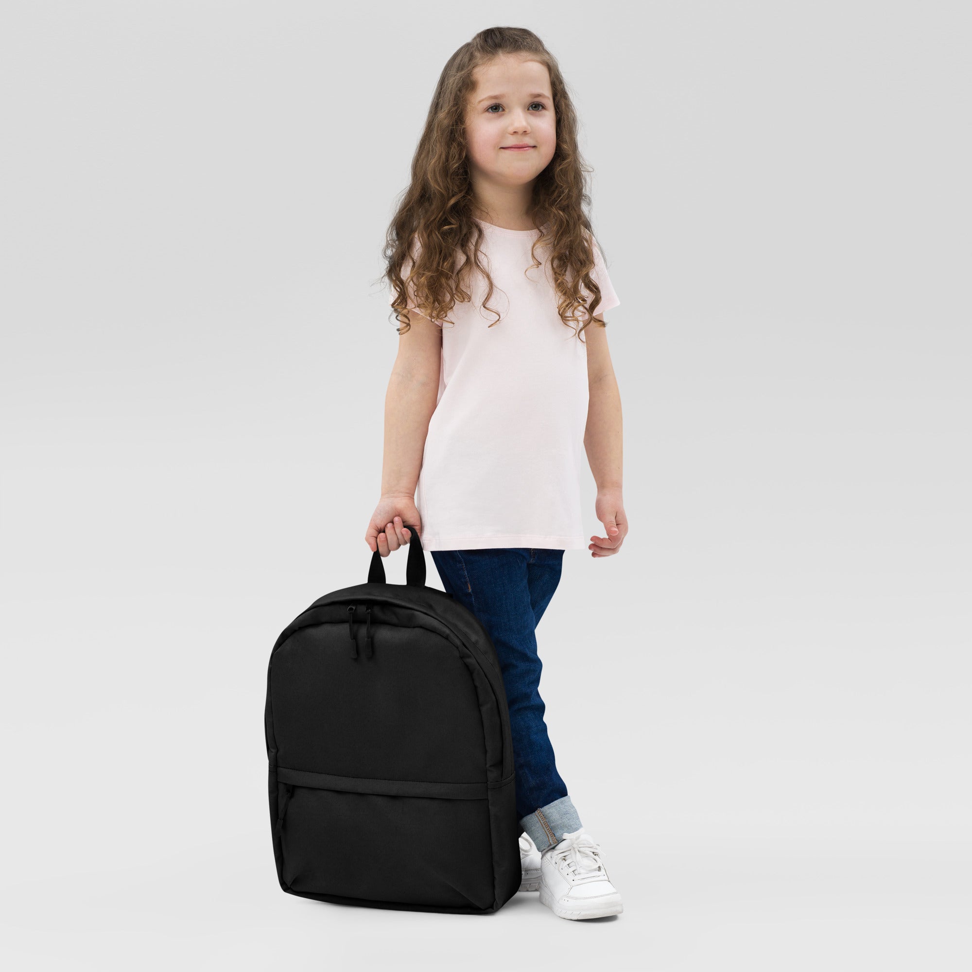 Plain Black Lightweight Laptop Backpack for Women