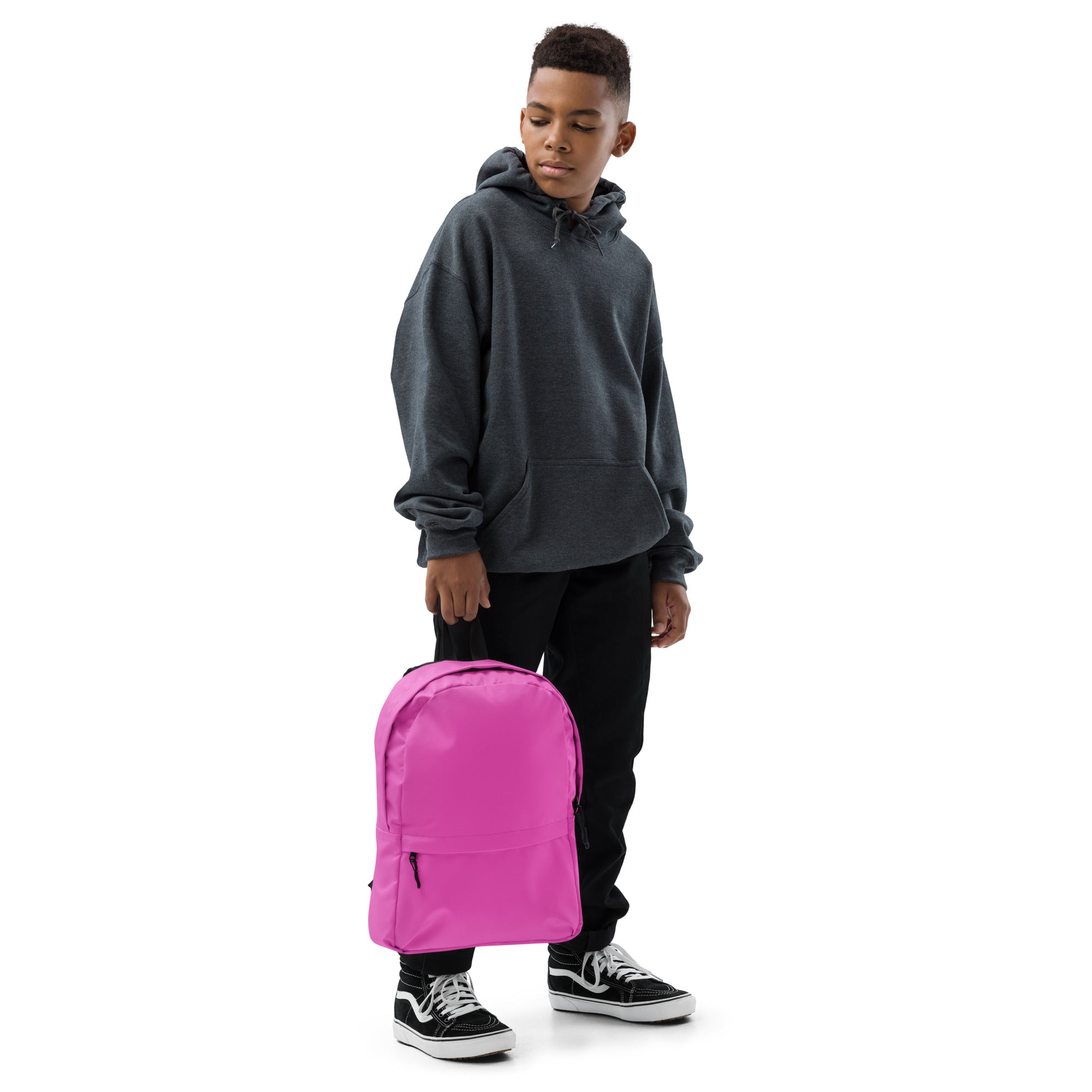 Plain Rose Pink Back to School Backpack for Women