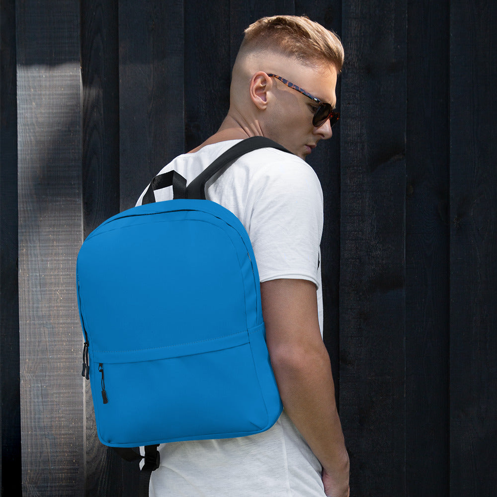 Plain Blue Medium Size Womens Backpack for Travel & School