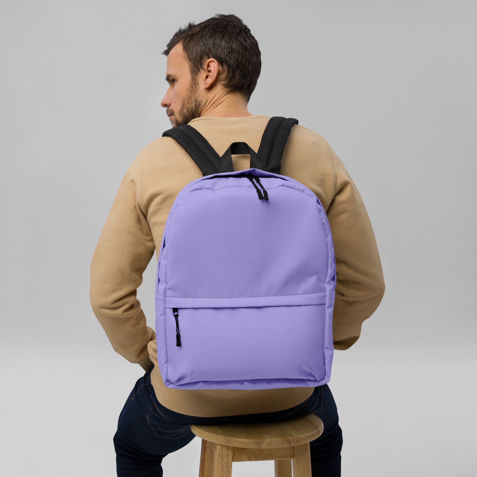 Preppy Plain Purple Lightweight Womens School Travel Backpack